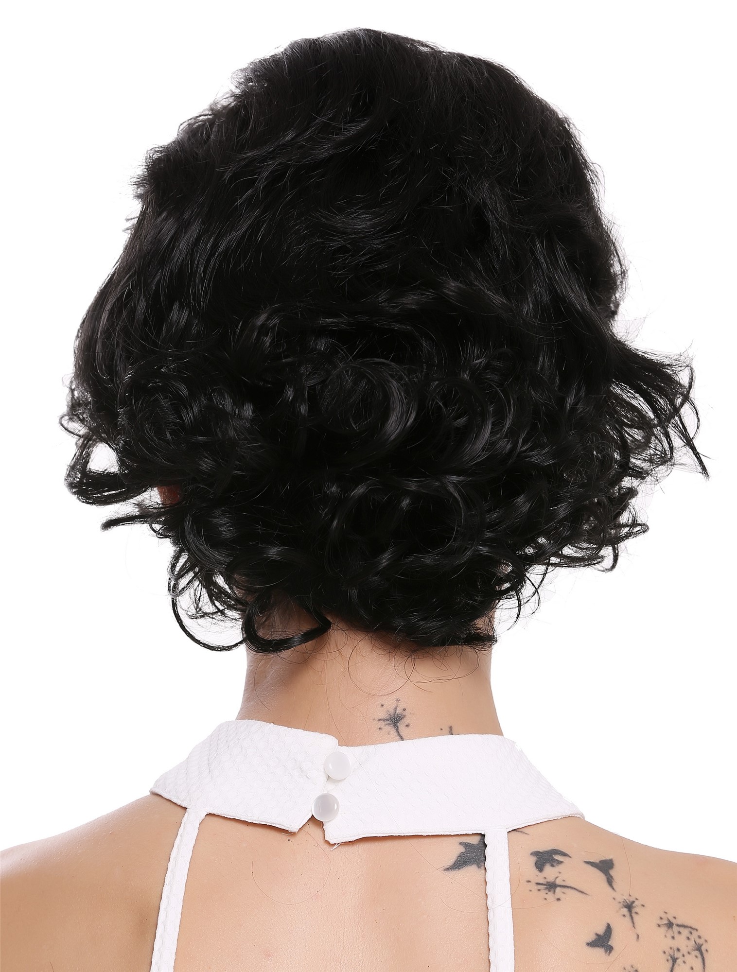 Lady women wig short wild teased voluminous quiff backcombed 80s black M-270, view 4, WIG ME UP: Your Perücken Online Shop Quality Wigs, Ladies, Black, wavy, short