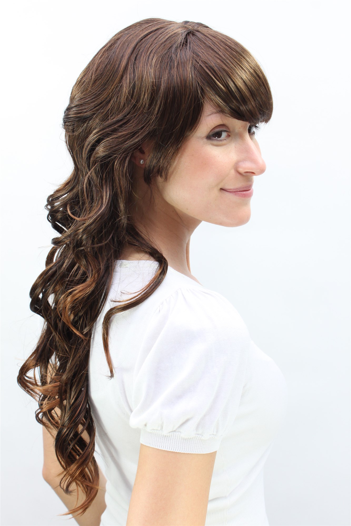 hochwertige Qualitätsperücken, Damenperücke braun gesträhnt langes Haar 6004A-2T30, Ansicht 4, WIG ME UP: Ihr Perücken Online Shop wellige Tressen-Perücke mit Kopfhaut-Imitat Braun lange Haare für Damen