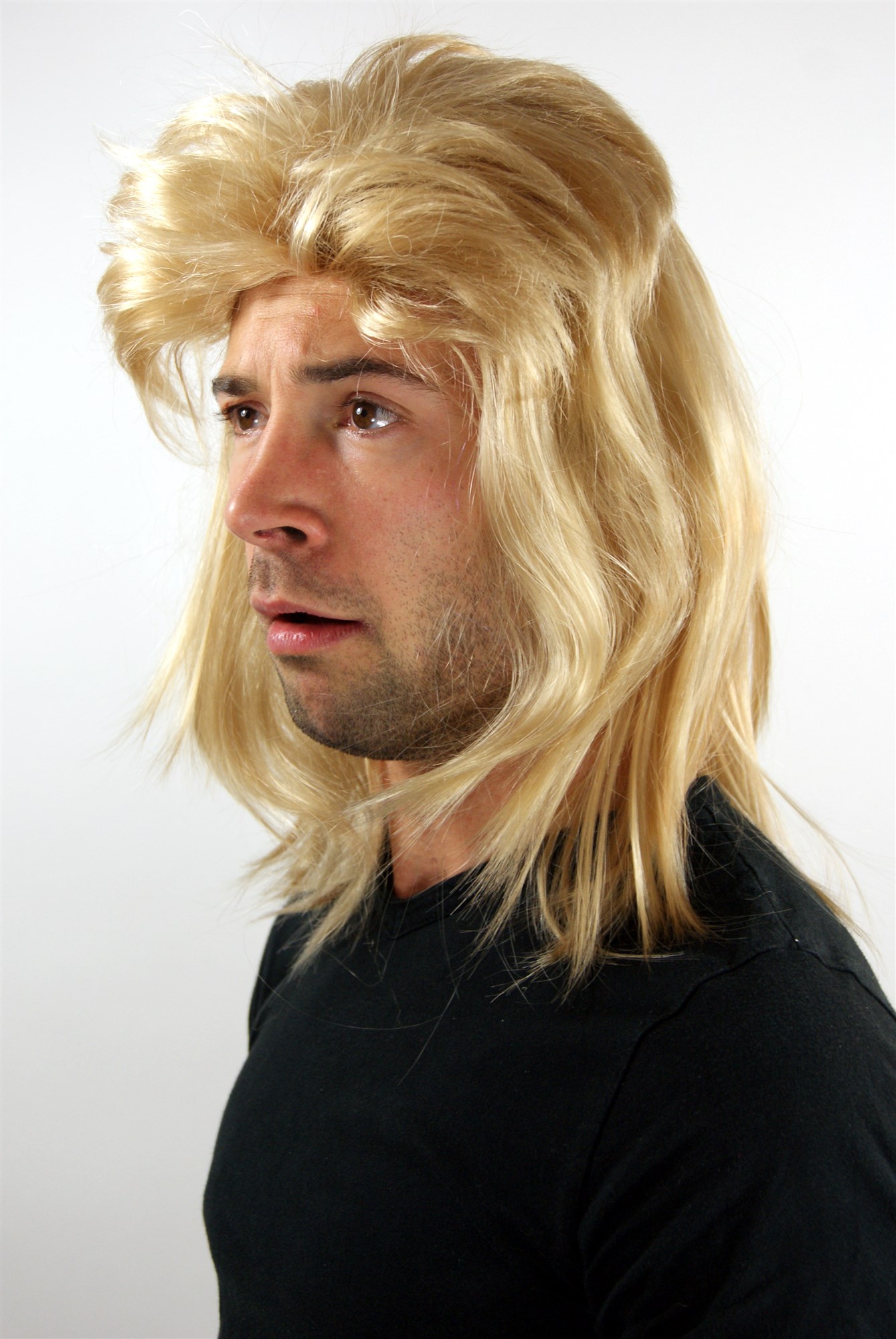 günstige Party Perücke, Vokuhila Perücke Proll Assi Prolet blond 20781-220, Ansicht 2, WIG ME UP: Ihr Perücken Online Shop glatte Party Perücke Blond lange Haare Unisex