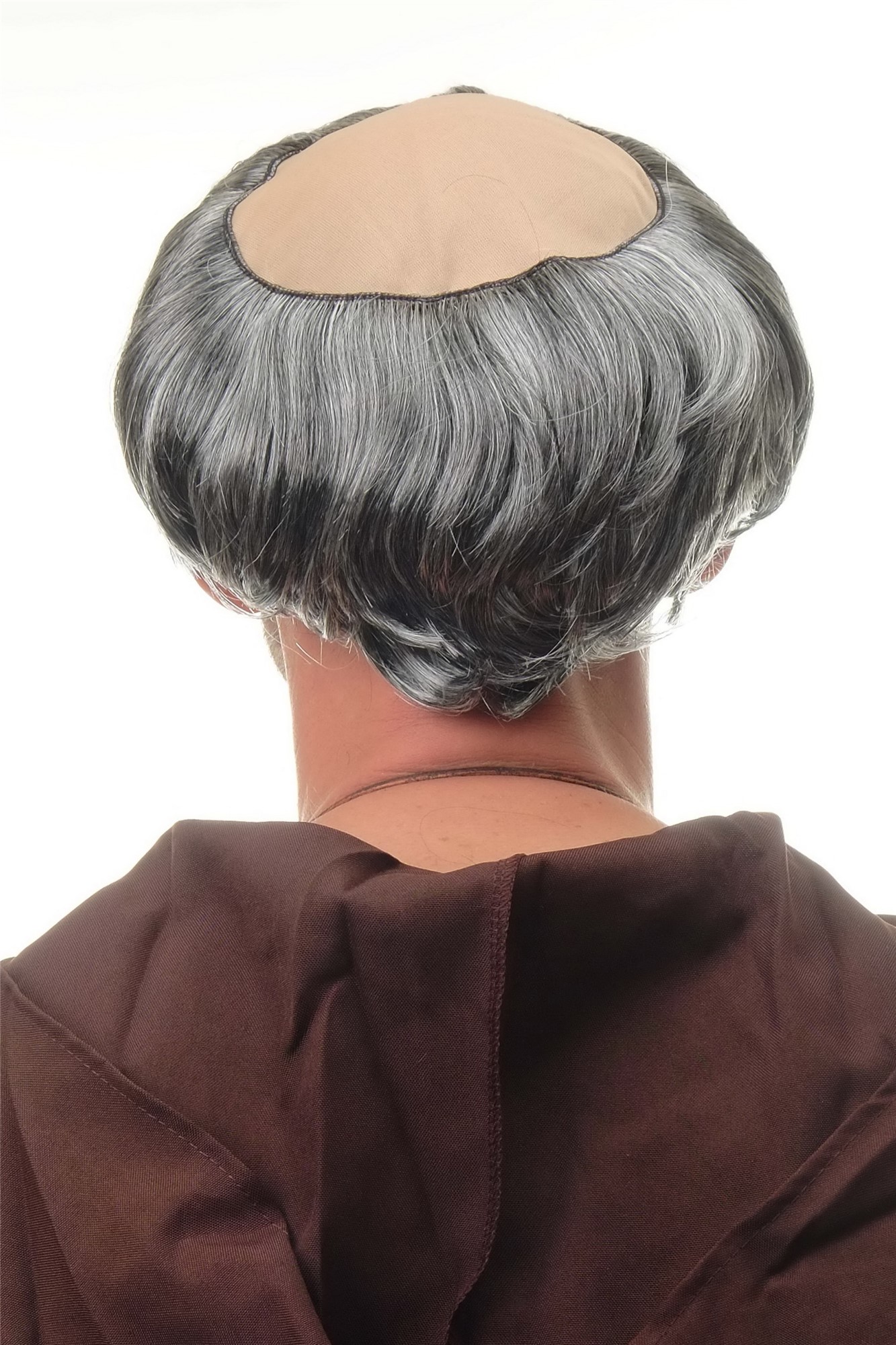 68503-P103/68 Man Party Wig Halloween Fancy Dress tonsure grey Abbott Monk Priest Medivaal, view 3, WIG ME UP: Your Perücken Online Shop Party Wig, Men, Grey, wavy, short