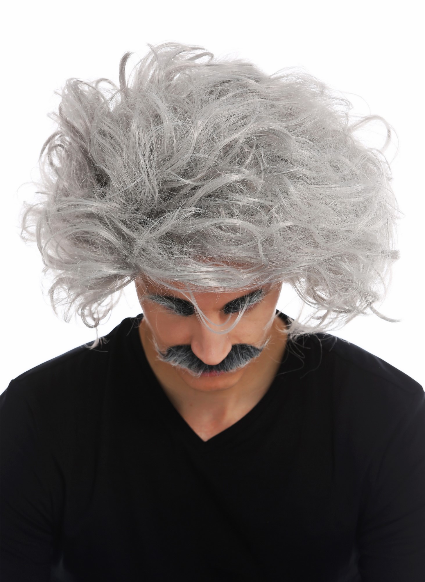 Party Wig, Men, silver gray, wavy, shoulder-length