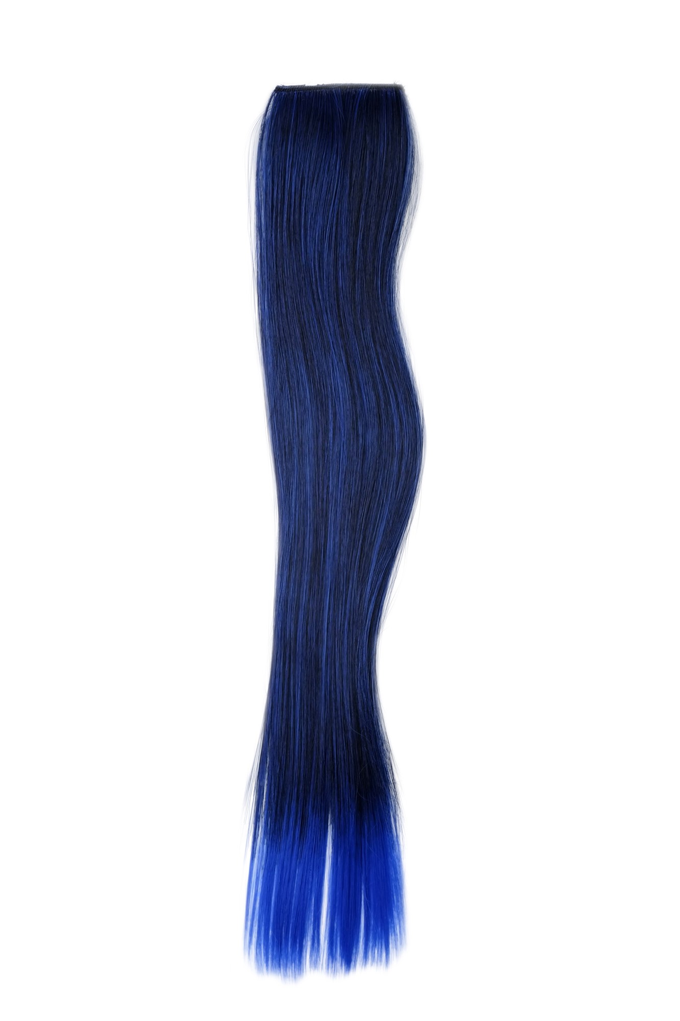 glatte Extensions Blau-Schwarz-Mix Schwarzblau 45 cm lang