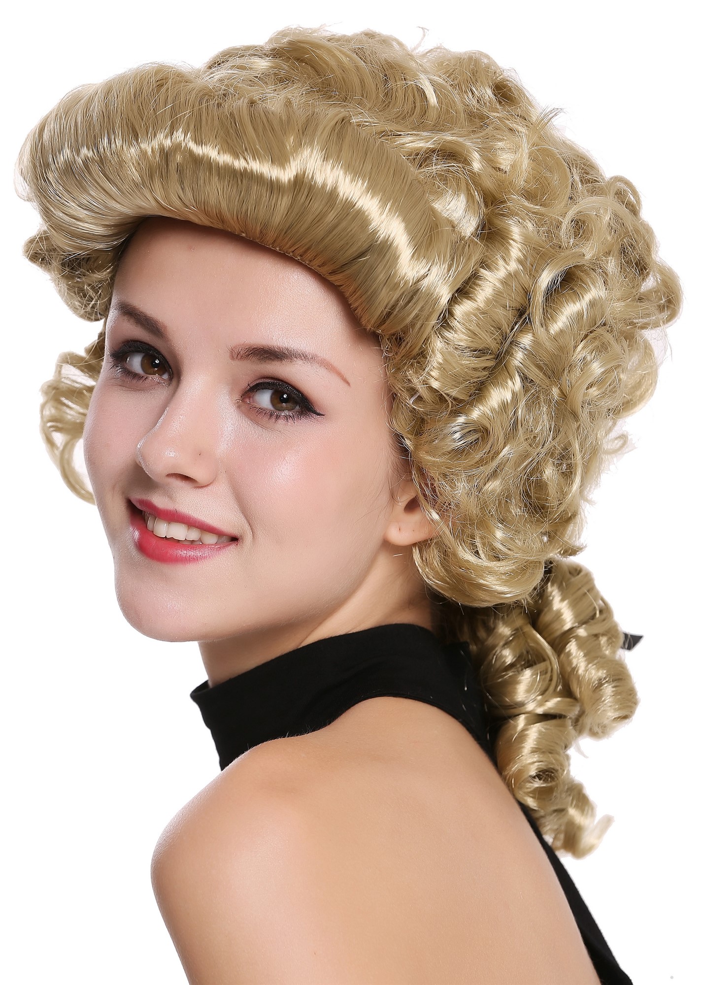 Man Lady Party Wig Baroque noble aristocrat lord curls long ponytail blond 91019, view 6, WIG ME UP: Your Perücken Online Shop Party Wig, Men, Blonde, curled, shoulder-length