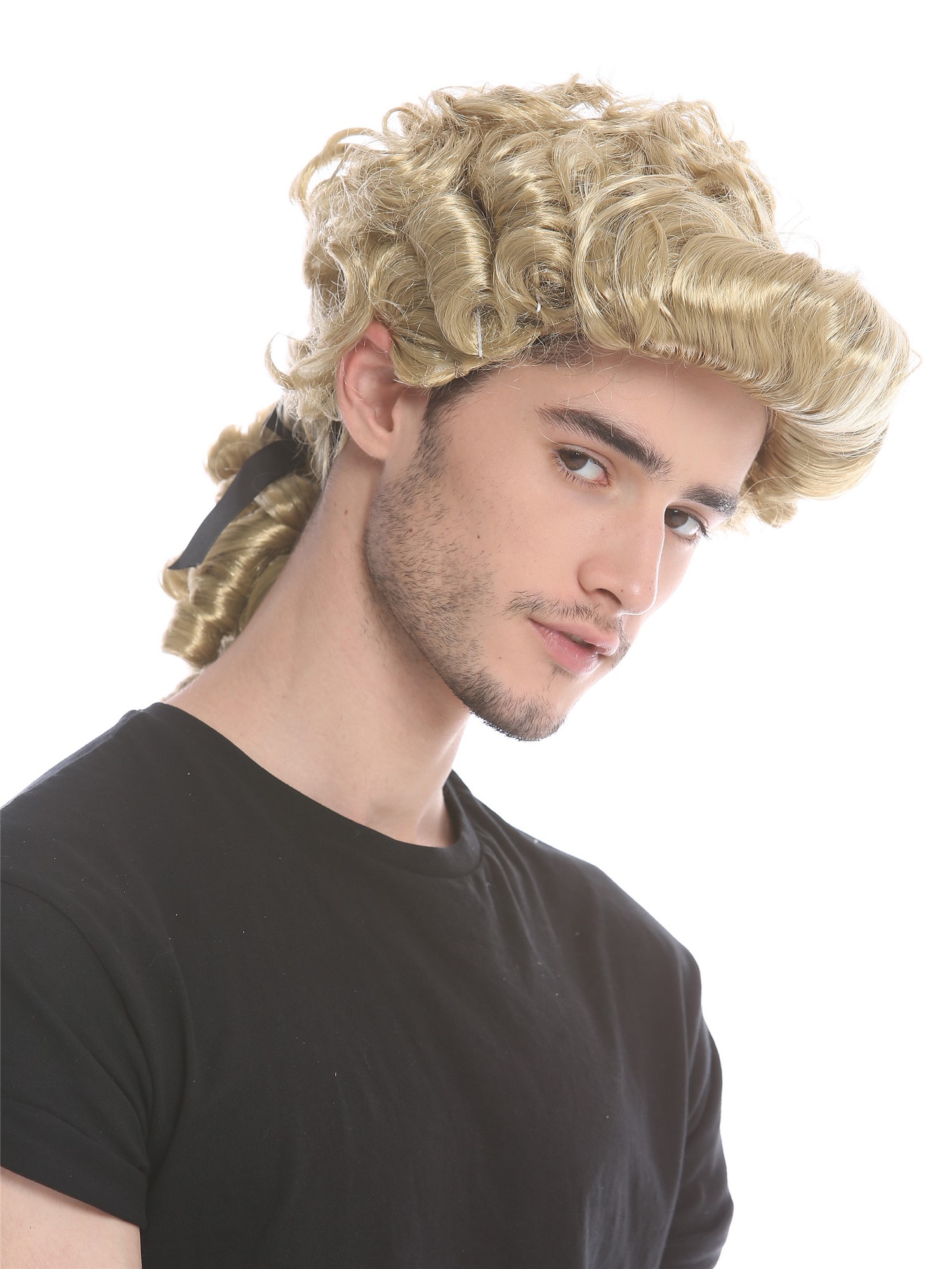 Party Wig, Men, Blonde, curled, shoulder-length