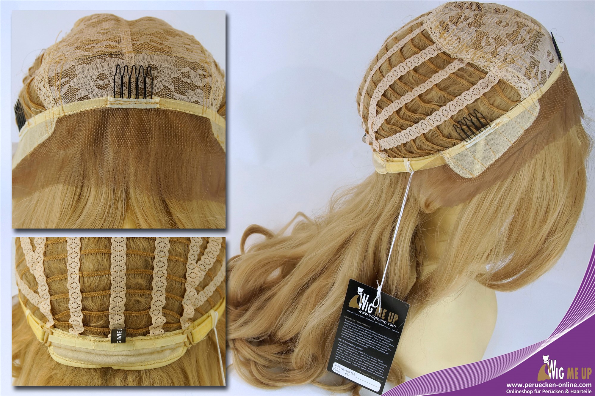 Lady wig lace front long wavy curls elaborately braided blonde WL-5071LS-LF, view 8, WIG ME UP: Your Perücken Online Shop Quality Wigs, Ladies, straw blonde, Braided, long