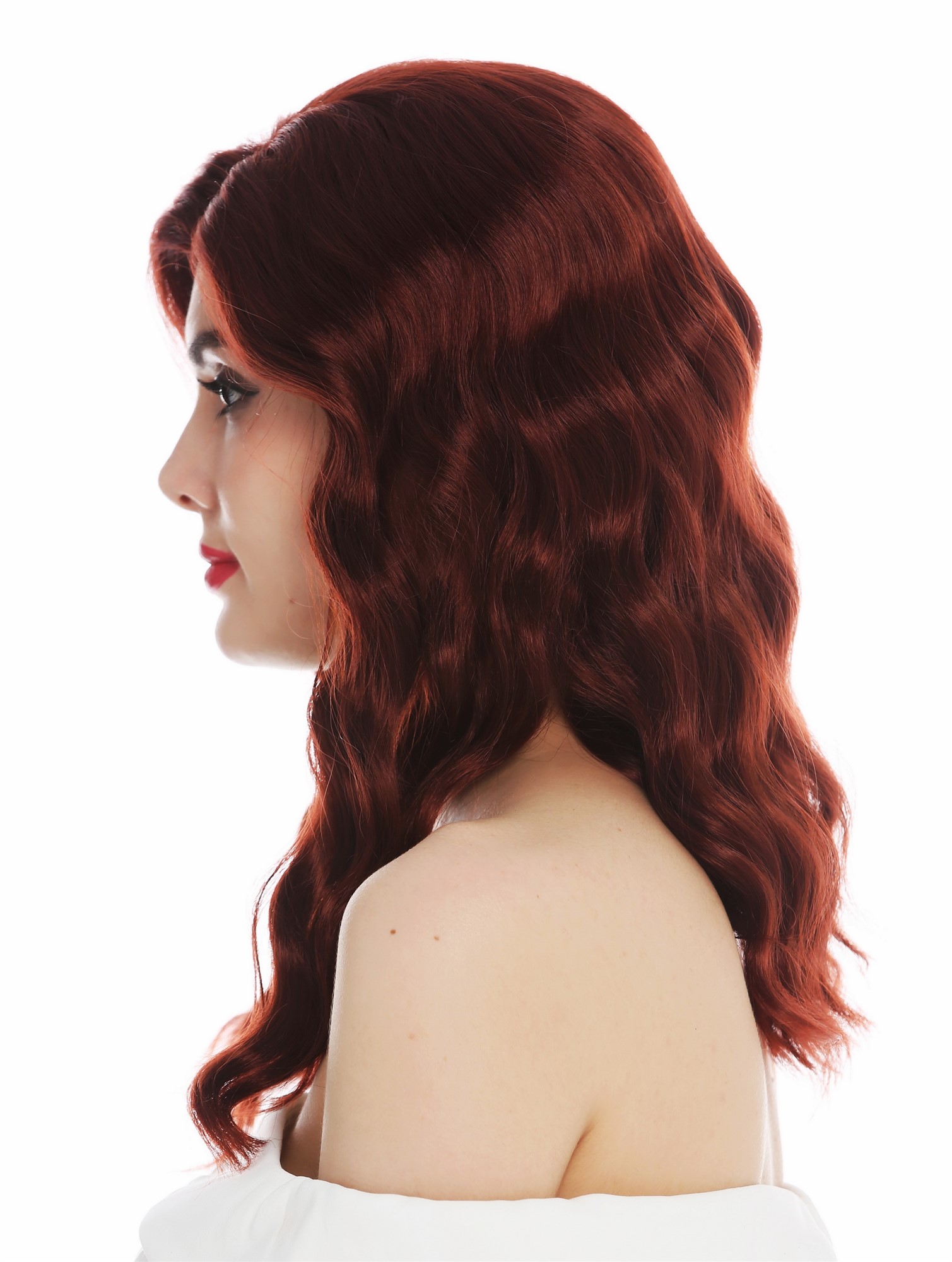 Lady wig long parting wavy waved Hollywood diva reddish brown auburn VK-58, view 4, WIG ME UP: Your Perücken Online Shop Quality Wigs, Ladies, reddish brown, wavy, shoulder-length