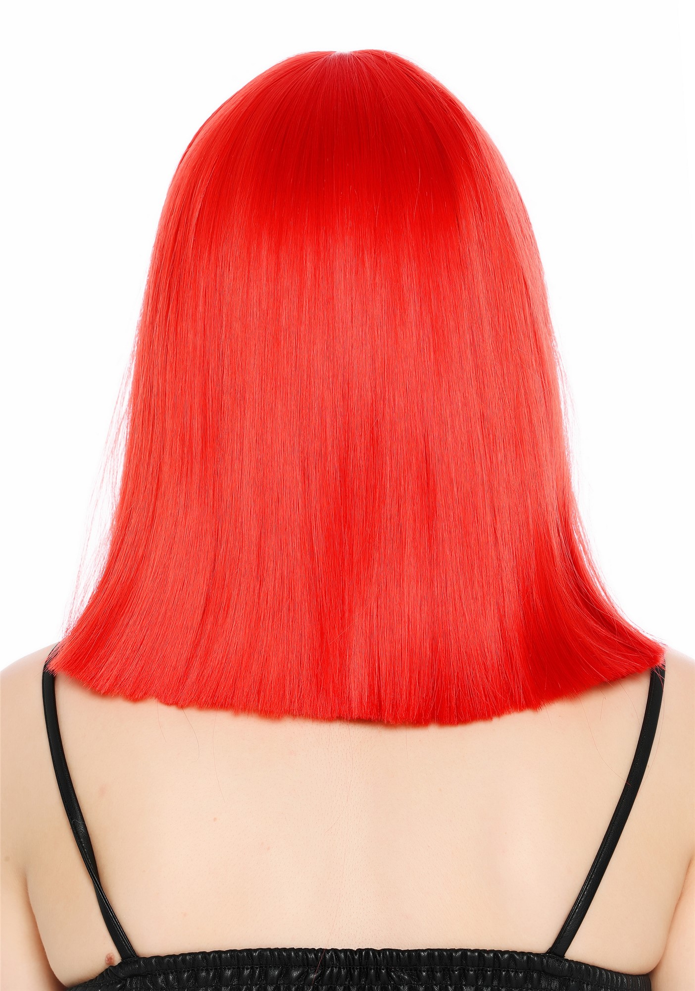 Damenperücke schulterlang blunt cut glatt breiter Pony Disco Rot SZL1498-DHT113