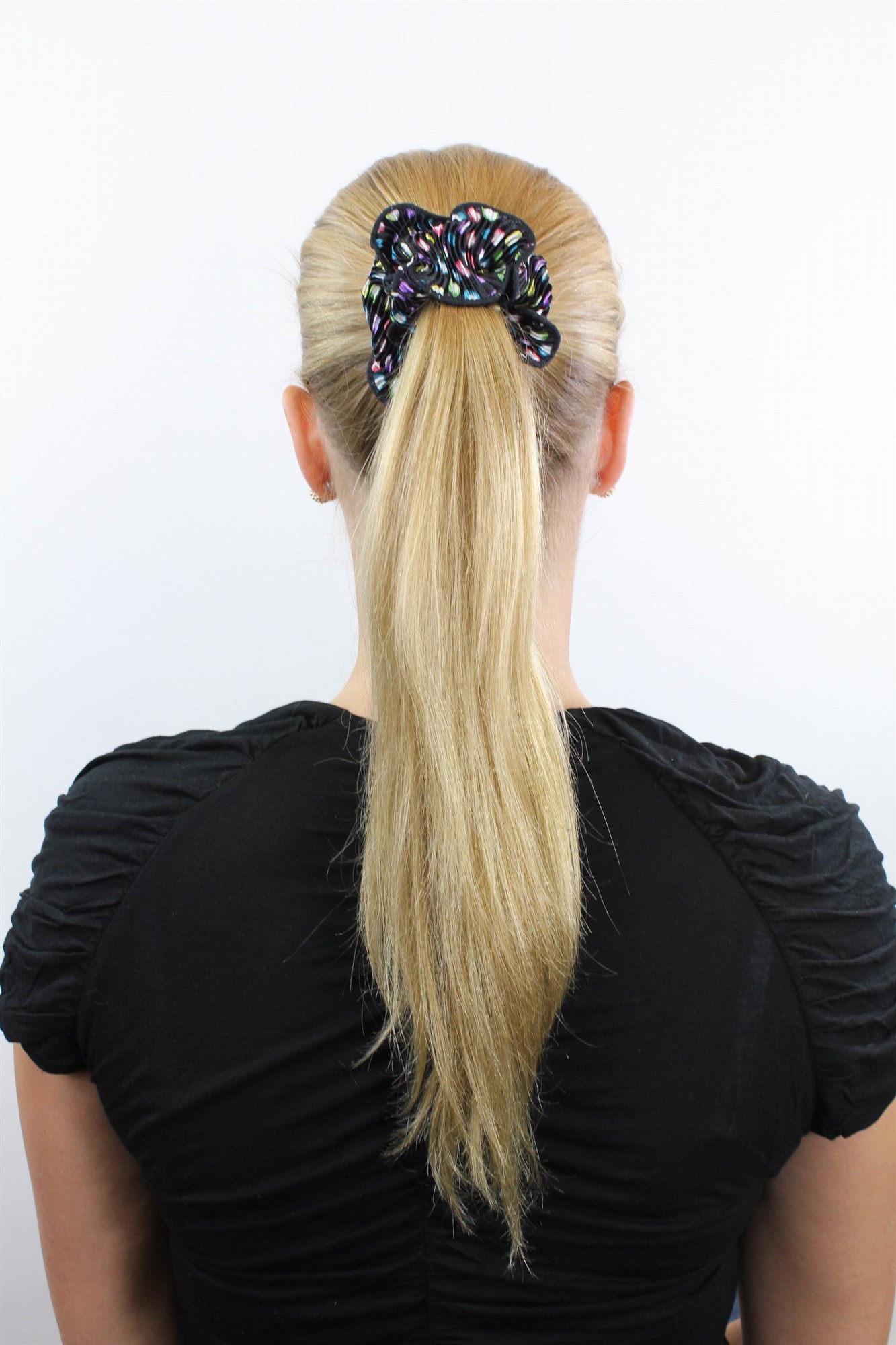 Haarband/Scrunchy 80ies Vintage bunt Z015, Ansicht 2, WIG ME UP: Ihr Perücken Online Shop Scrunchie Haar-Gummi