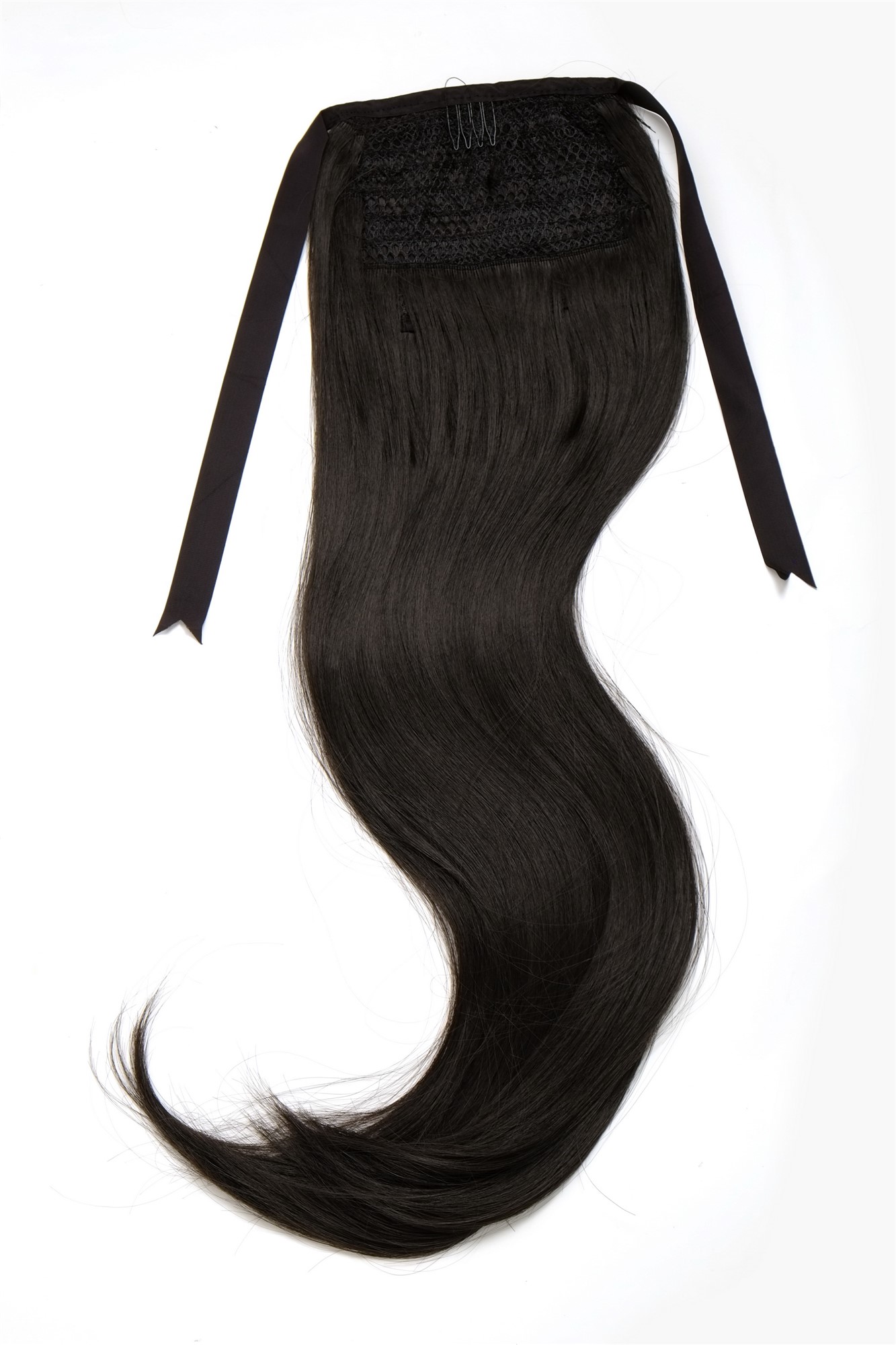 Hairpiece PONYTAIL (comb & ribbon wrap-around system) extension full volume long straight darkbrown, view 3, WIG ME UP: Your Perücken Online Shop Ponytails, dark brown, straight, long