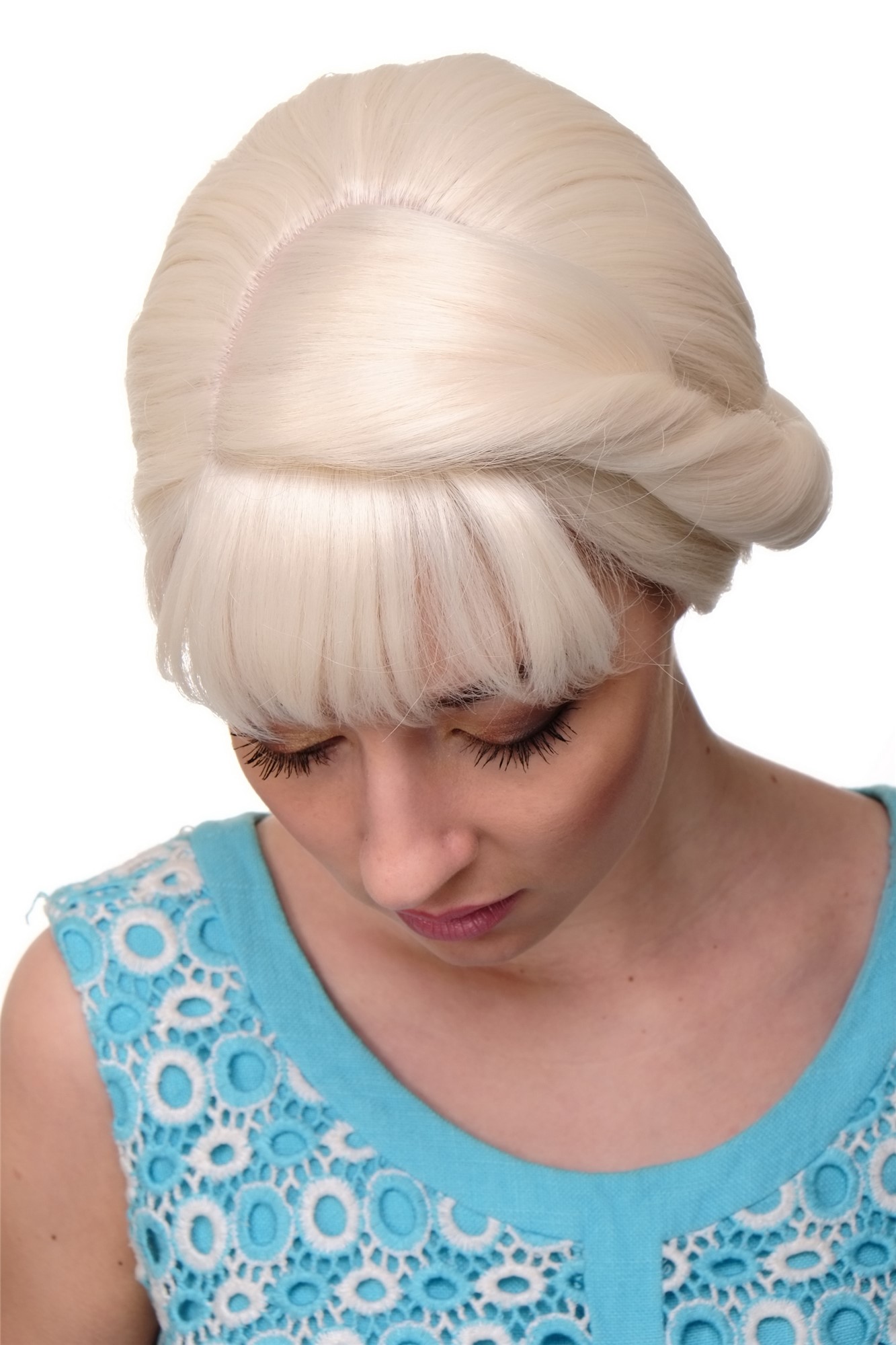 Quality Wigs, Ladies, pearl blonde, Braided, short