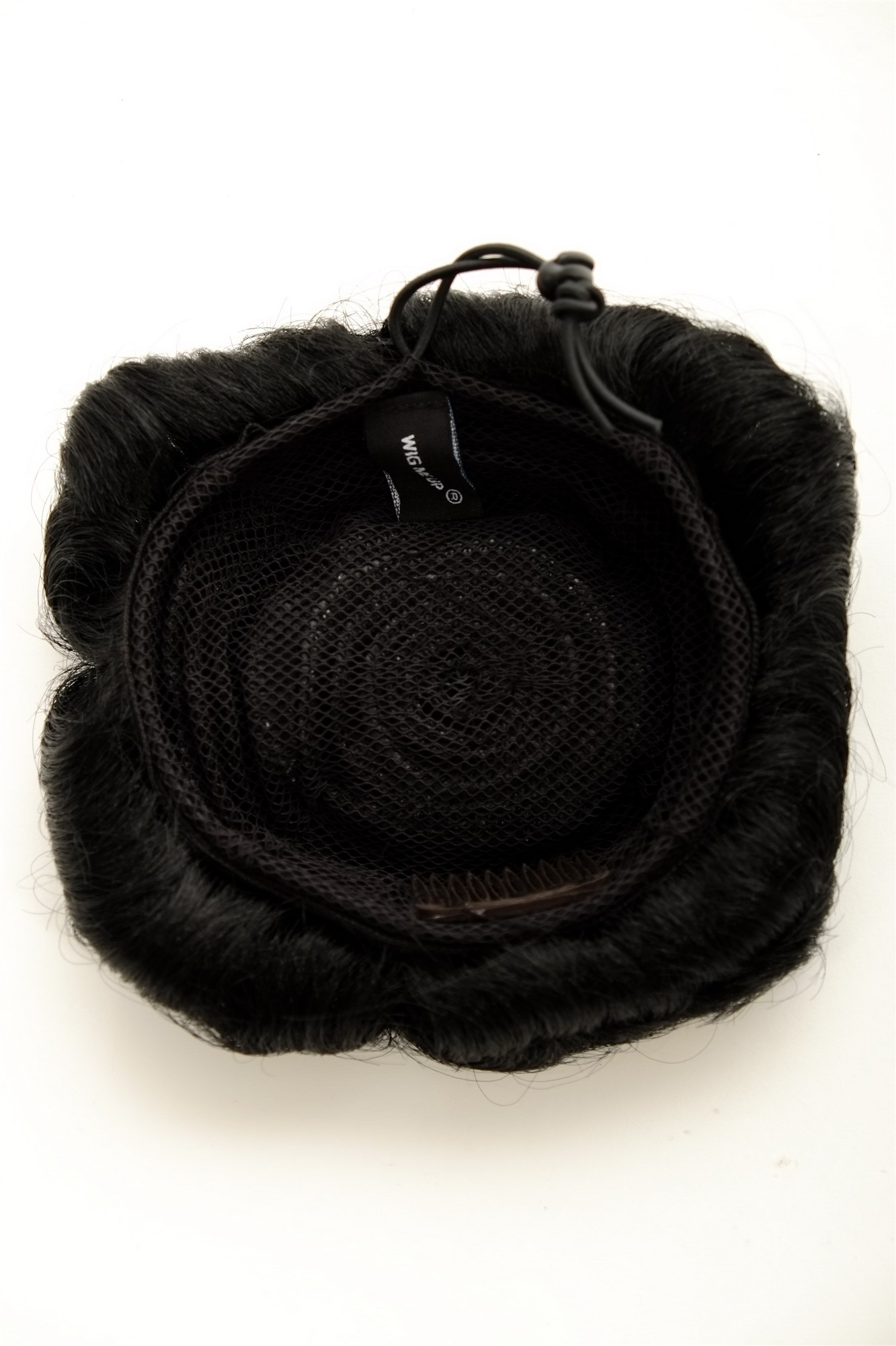 Haarteil Dutt schwarz spiralförmig 14 cm 90047L-1B, Ansicht 2, WIG ME UP: Ihr Perücken Online Shop welliger Dutt Haarteil Samtschwarz