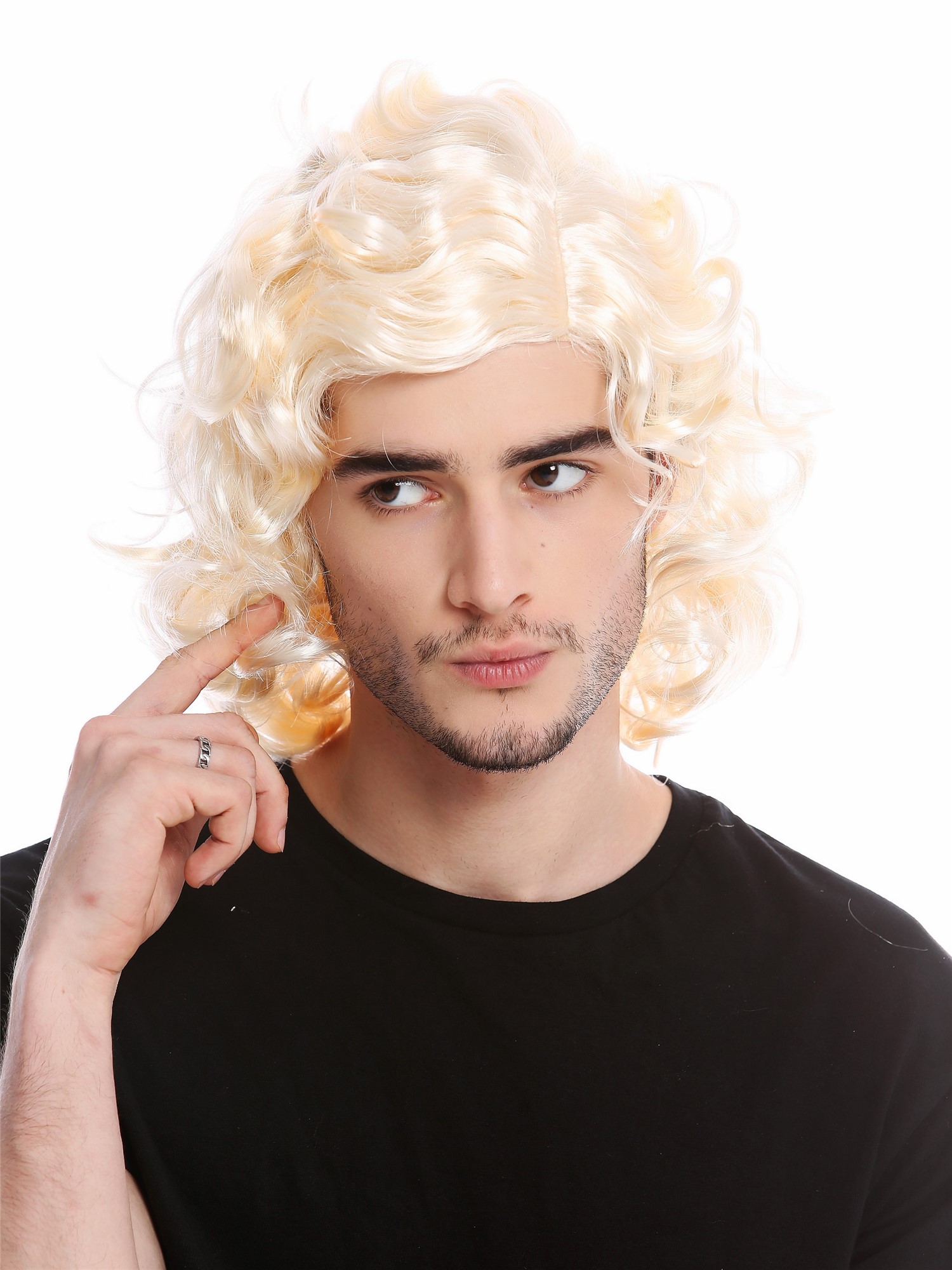 wellige Party Perücke Blond schulterlange Haare Unisex