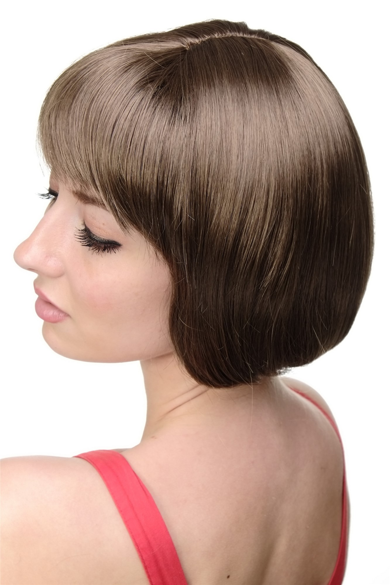 Lady  Wig short Page Bob fringe bangs light to middle brown brunette703-12, view 2, WIG ME UP: Your Perücken Online Shop Quality Wigs, Ladies, golden brown, straight, short
