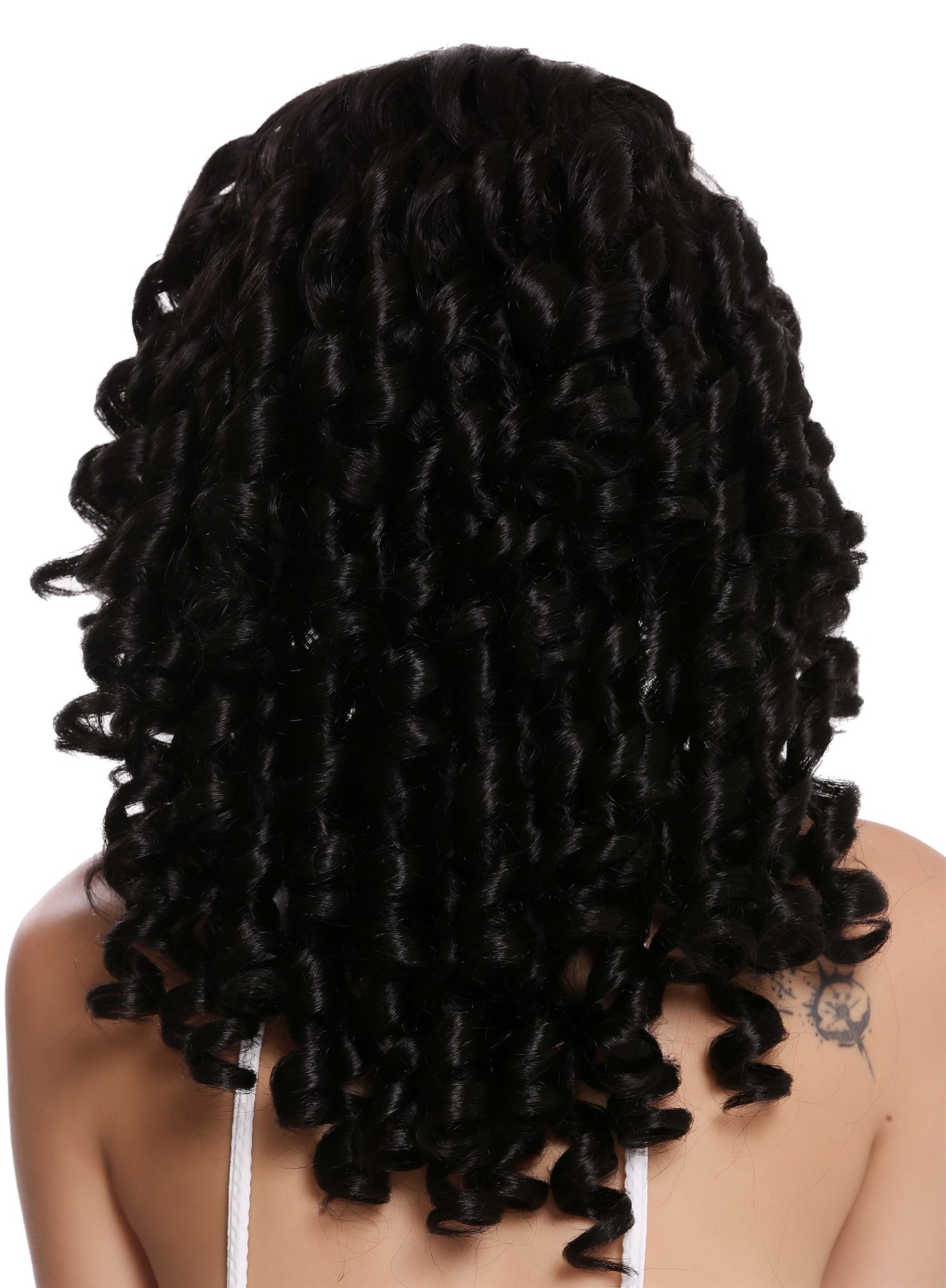 Quality Wigs, Ladies, black-brown, curled, long