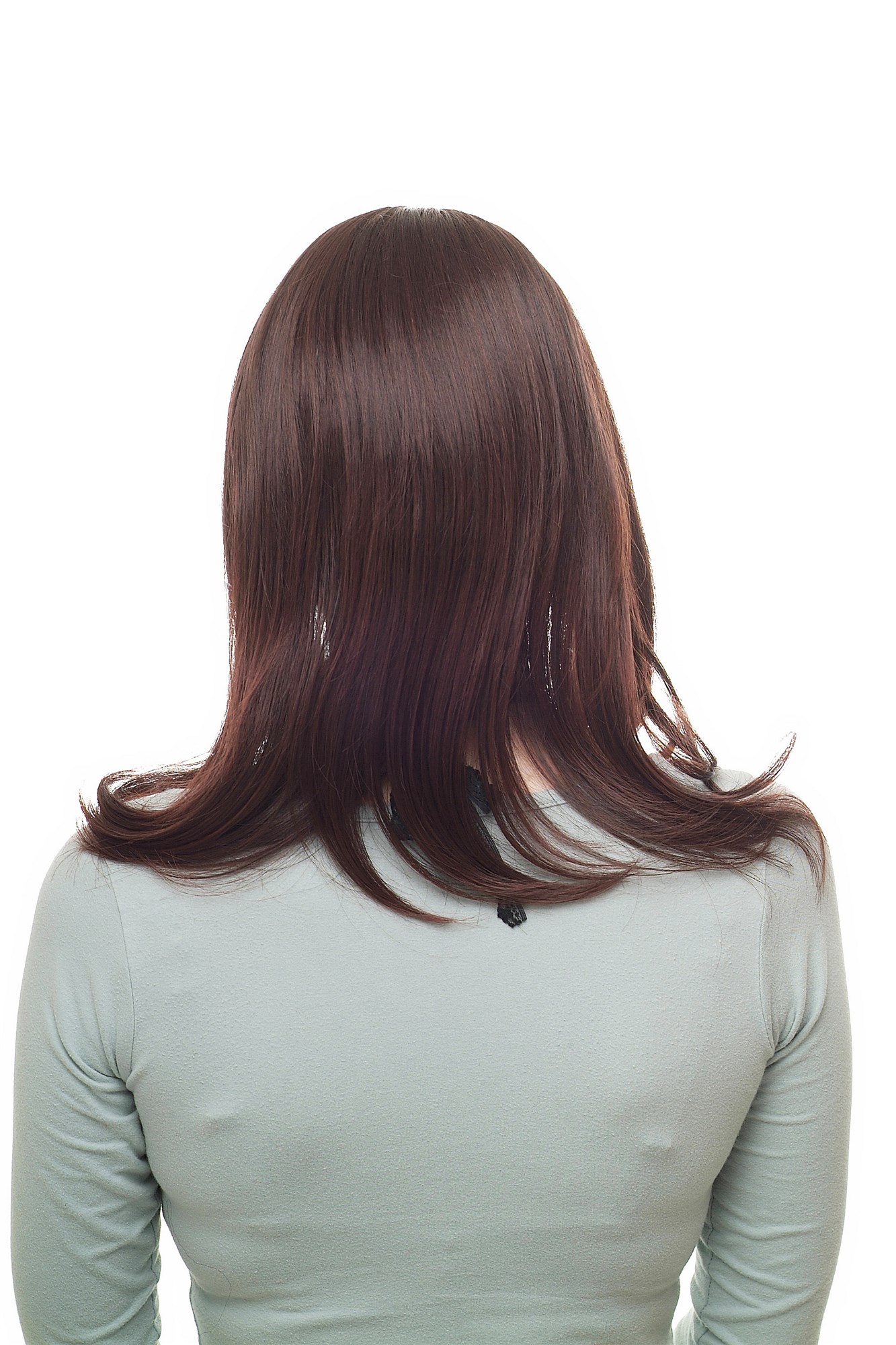 hochwertige Qualitätsperücken, Perücke schulterlang glatt voluminös Mahagoni H2029E-2T33, Ansicht 4, WIG ME UP: Ihr Perücken Online Shop glatte Tressen-Perücke mit Kopfhaut-Imitat Braun schulterlange Haare für Damen