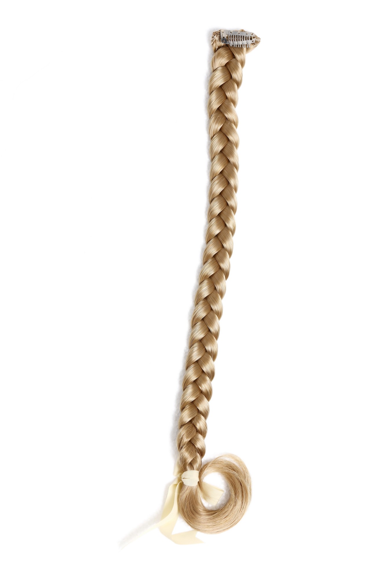 hochwertiger Geflochtener Zopf Flechtzopf mit Clip lang Blond Goldblond SA101-24B, Ansicht 2, WIG ME UP: Ihr Perücken Online Shop geflochtenes Zopf-Haarteil Goldblond 50 cm lang