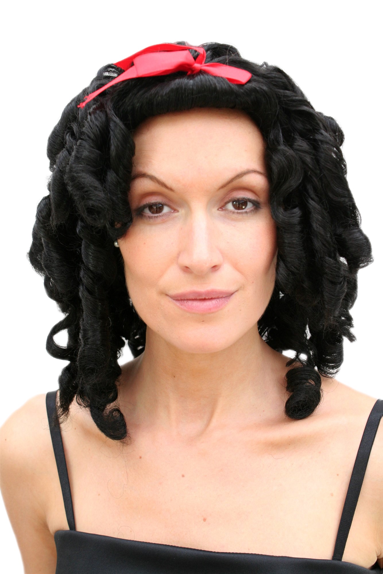 Party/Fancy Dress Lady WIG black colonial civil war VICTORIAN ERA beauty coils curls Gothic Cosplay, front view, WIG ME UP: Your Perücken Online Shop Party Wig, Ladies, Black, curled, shoulder-length