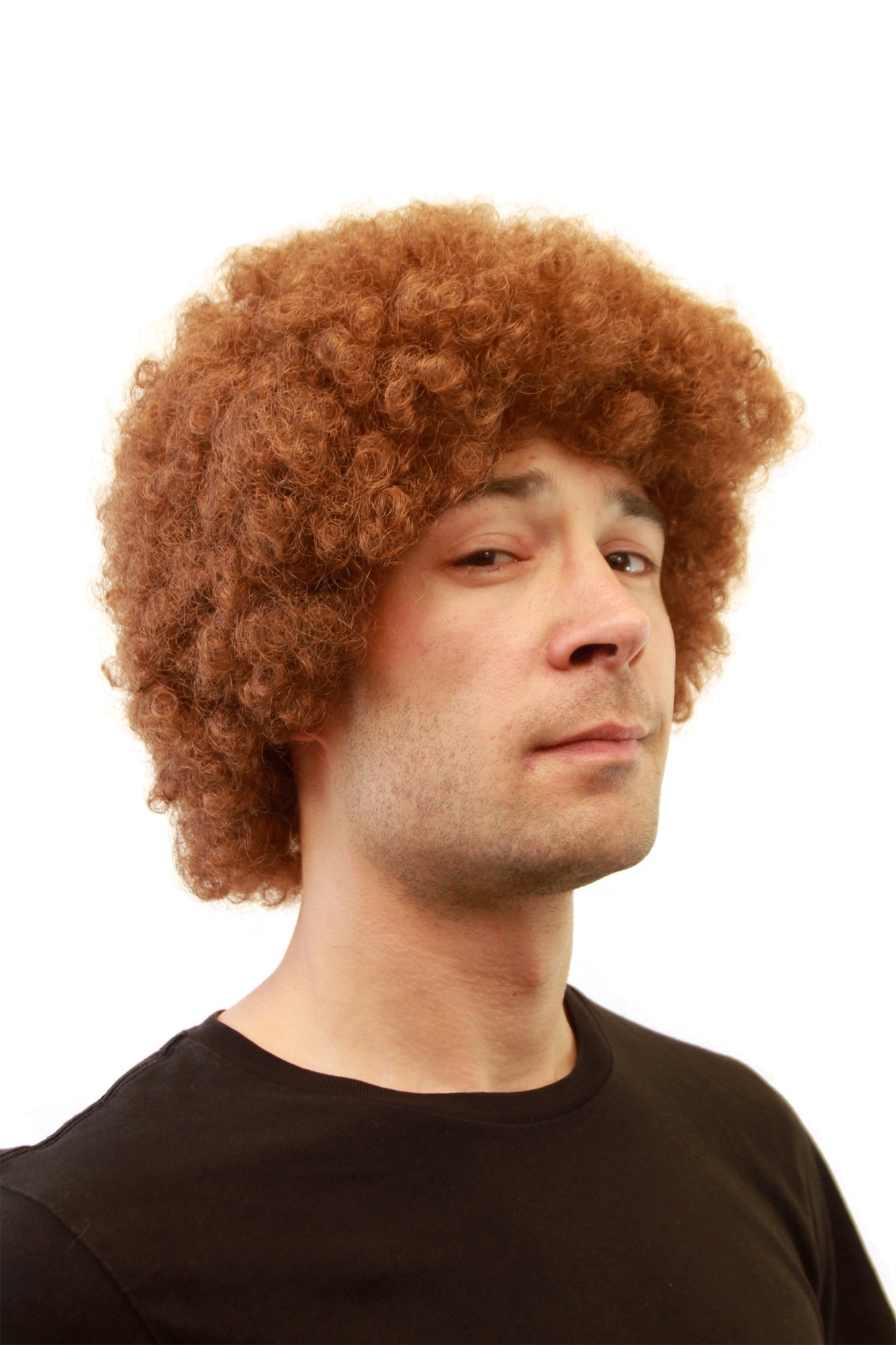 Men's WIG (for Men or Unisex) HIGH  synthetic fiber Afro Style kinky CURLS curly light BROWN, view 2, WIG ME UP: Your Perücken Online Shop Quality Wigs, Men, red-brown, copper, light chestnut, curled, short