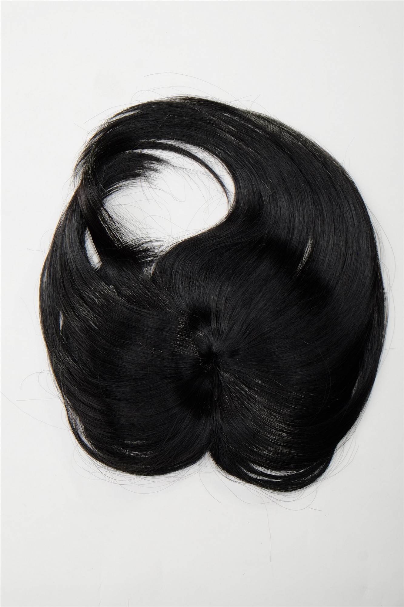 Haarteil Toupet Topaufsatz Schwarz Q022-GGO-1B, Ansicht 4, WIG ME UP: Ihr Perücken Online Shop Toupet glatt Samtschwarz 20 cm