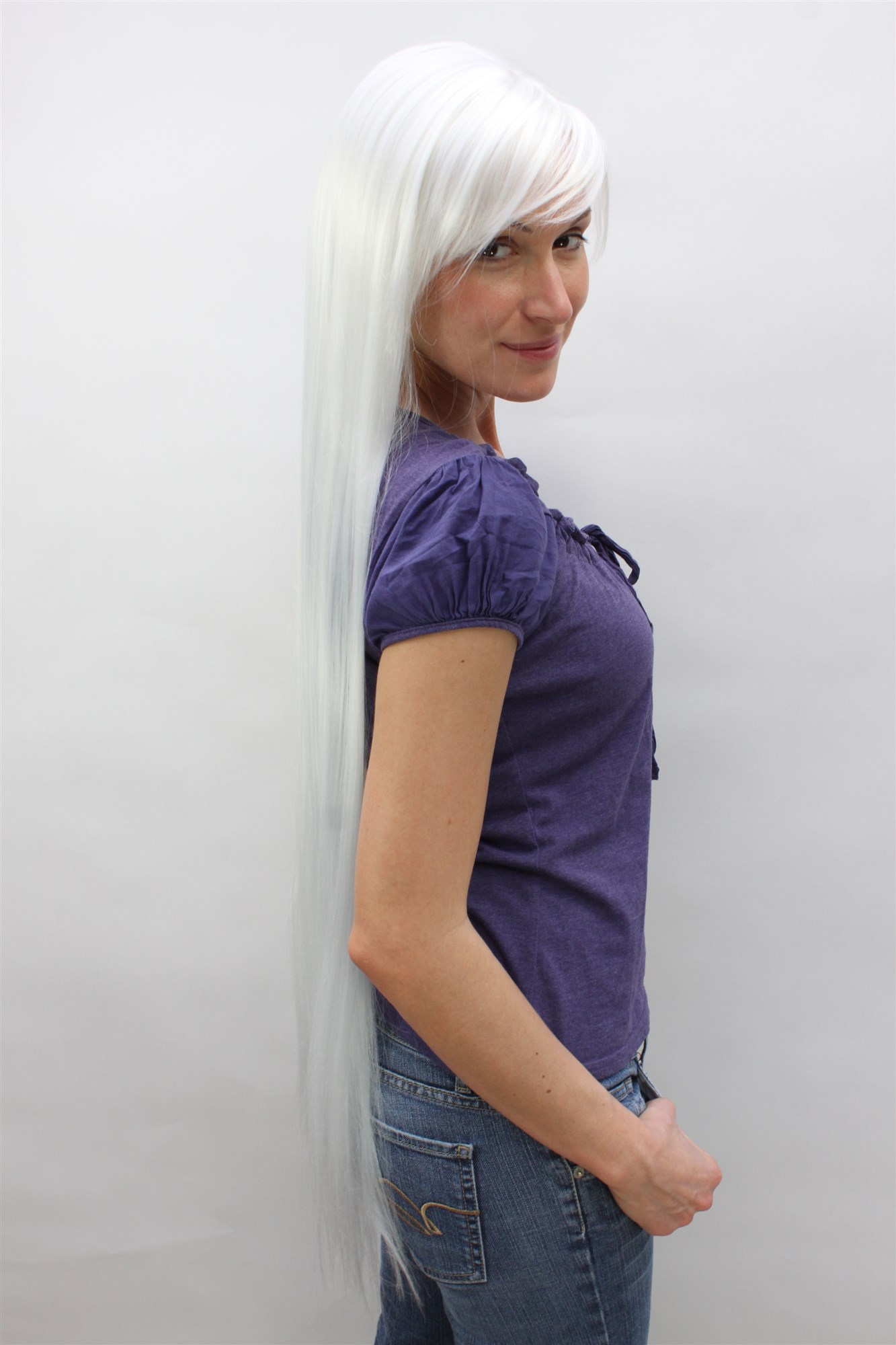 EXTRA LONG platinum white FAIRYTALE WIG faery elv ICE QUEEN (9293L Colour B80), view 4, WIG ME UP: Your Perücken Online Shop Quality Wigs, Ladies, light blonde, straight, very long