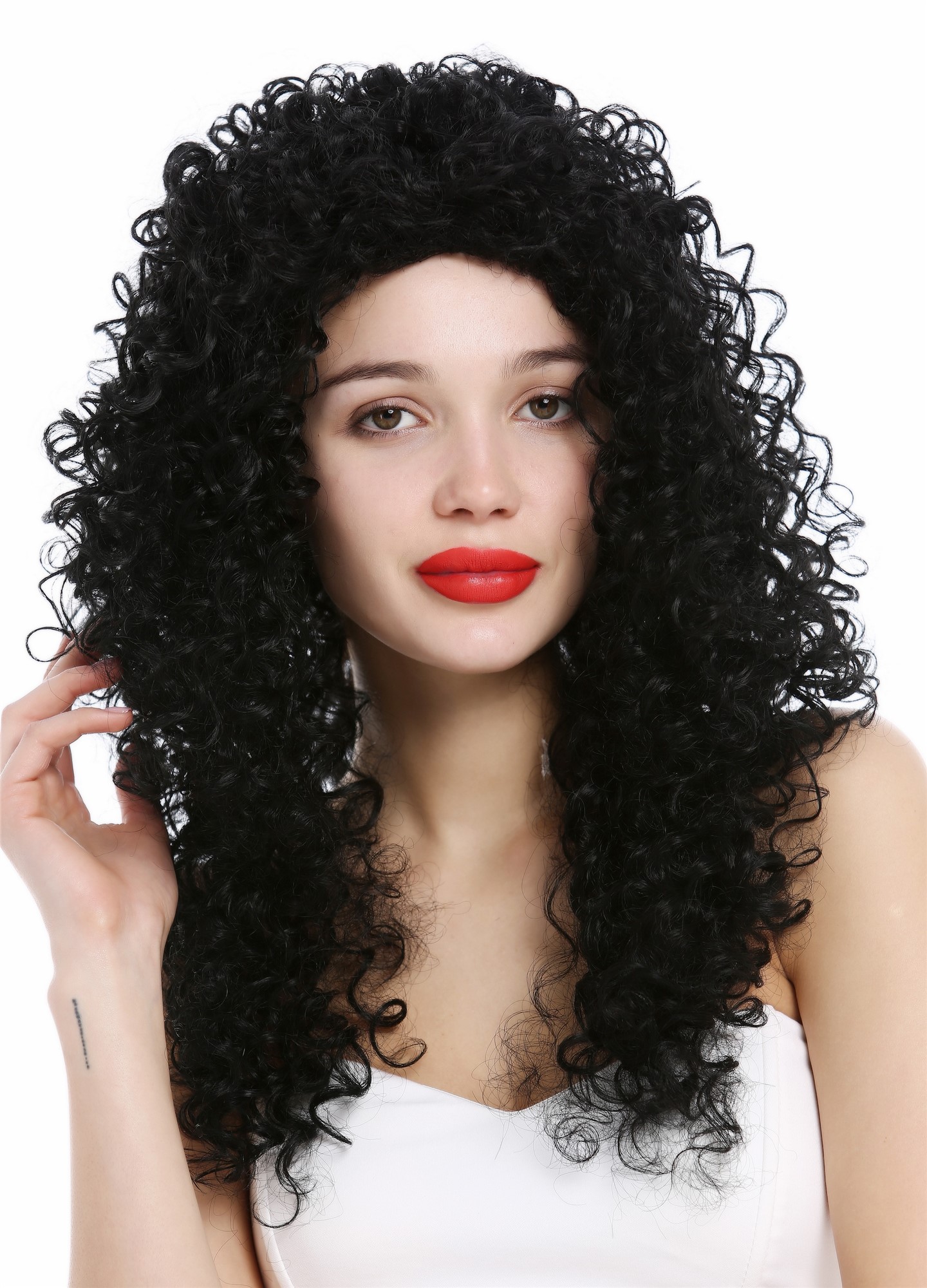 Lady Wig Women ´long very curly voluminous curls curled black VK-35, view 2, WIG ME UP: Your Perücken Online Shop Quality Wigs, Ladies, Black, curled, long
