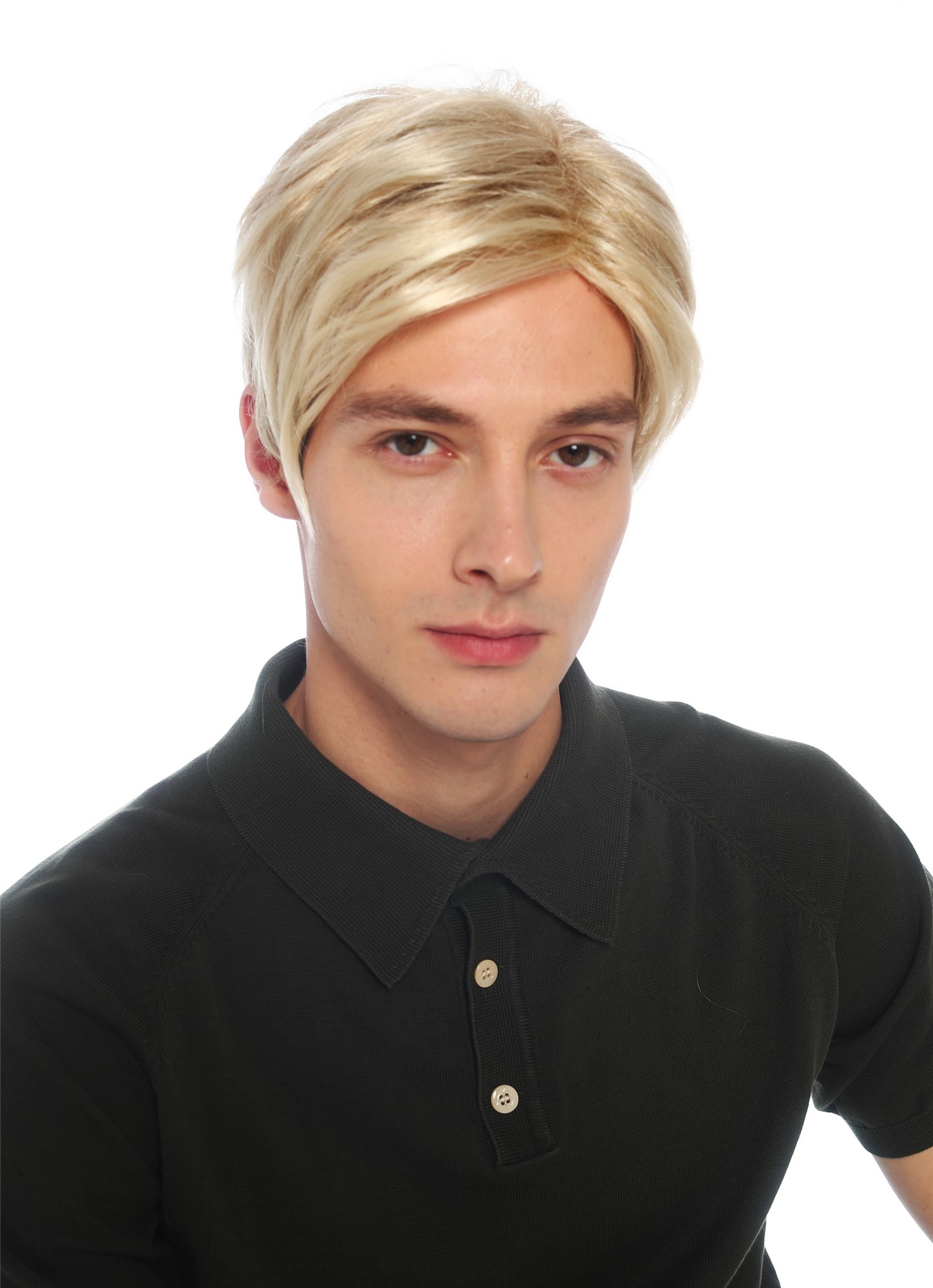 Perücke Damen Herren Frauen kurz androgyn burschikos gescheitelt Scheitel blond platin gesträhnt VK-61-16T613