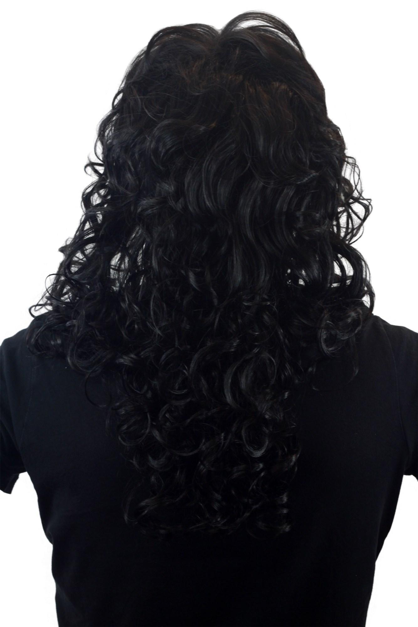 Quality Wigs, Men, velvet black, curled, long