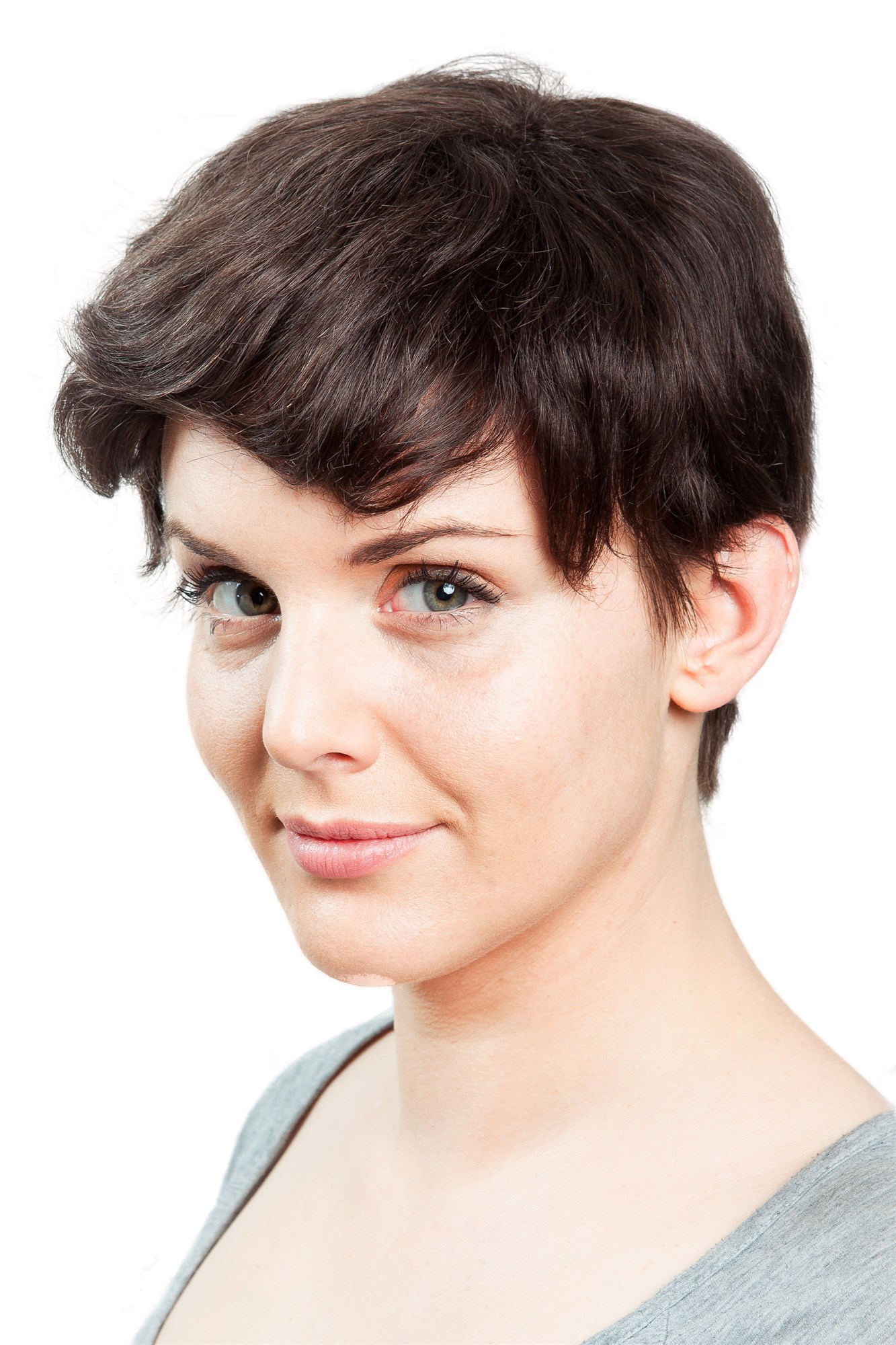 hochwertige Qualitätsperücken, Damenperücke Echthaar Braun Kurz K7-01HH-4, Ansicht 6, WIG ME UP: Ihr Perücken Online Shop wellige Tressen-Perücke 100% Echthaar Braun kurze Haare für Damen