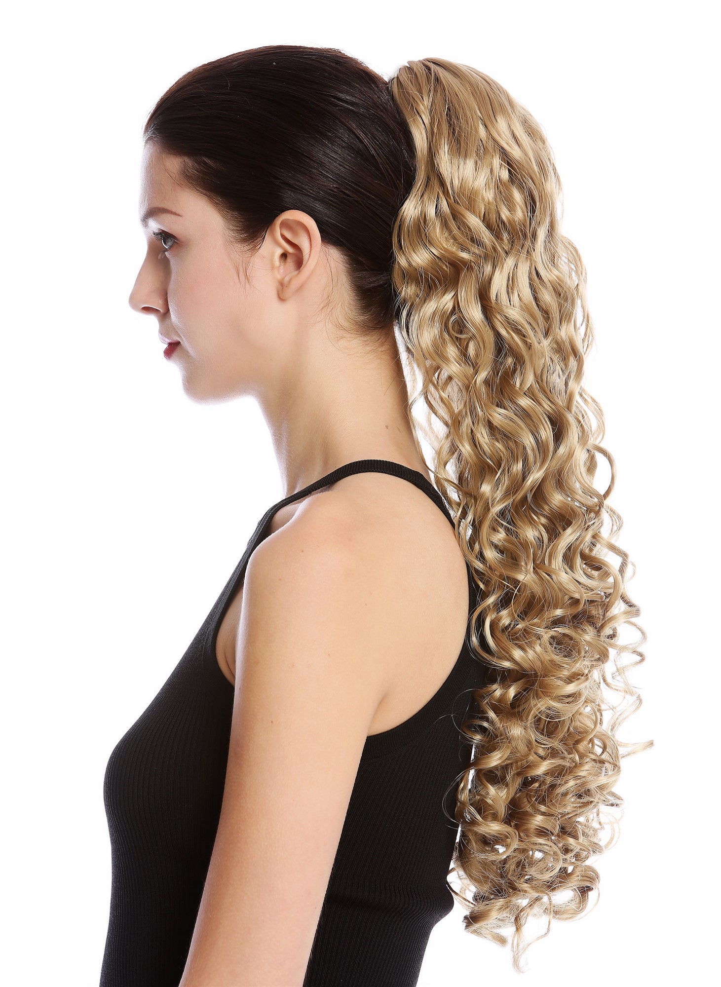 Ponytail Hairpiece very long voluminous curled curls champagne blond 20" 19AXL, view 3, WIG ME UP: Your Perücken Online Shop Ponytails, ash blonde, curled, long