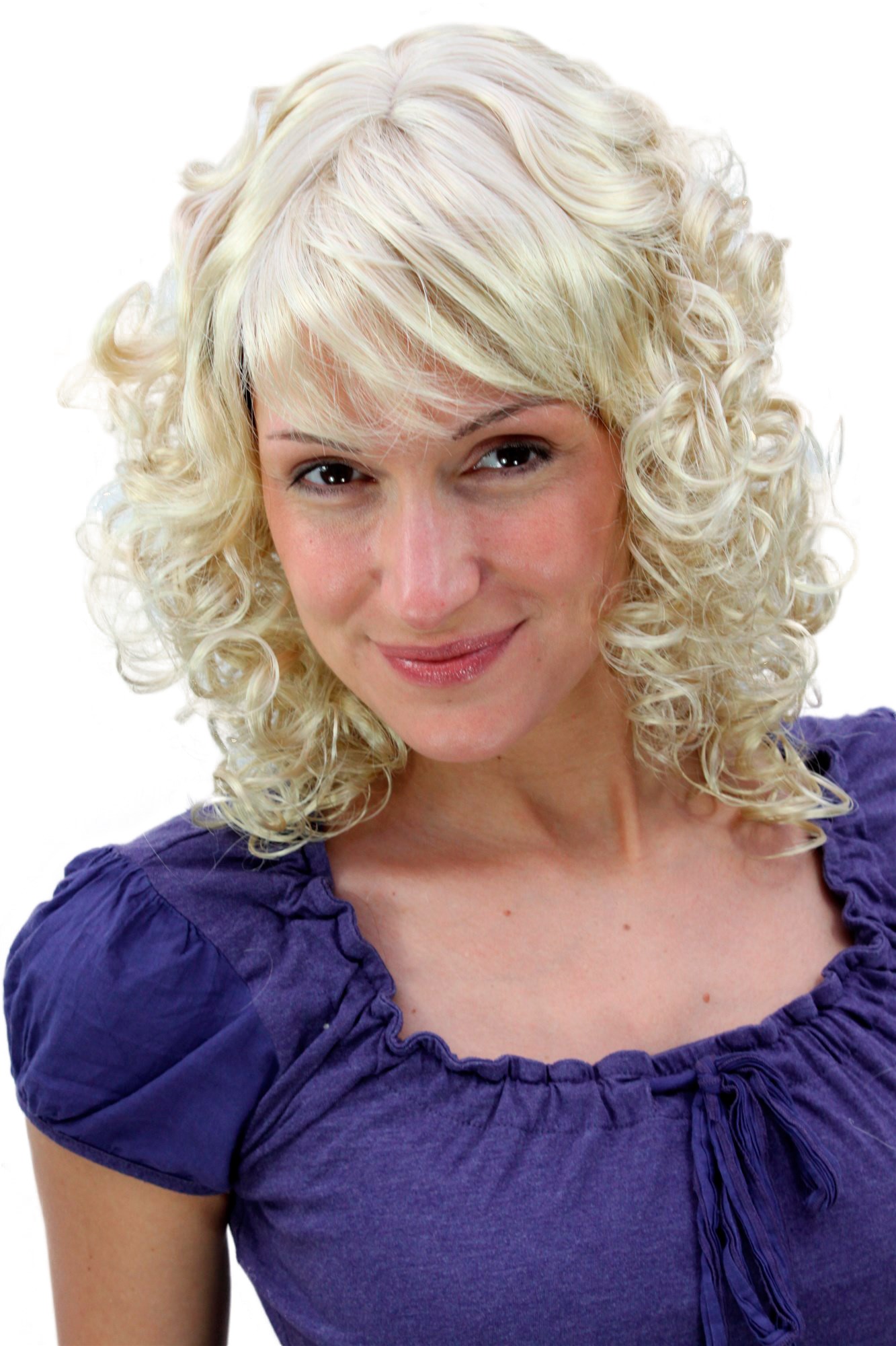 Quality Wigs, Ladies, Blonde, curled, shoulder-length