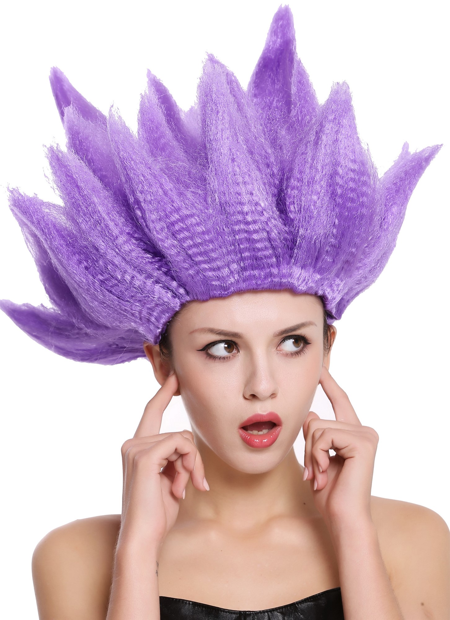 Lady Gents Man Party Wig Demon Devil Flower Fairy Storm purple teased high 91062, view 7, WIG ME UP: Your Perücken Online Shop Party Wig, Unisex, Purple, wavy, short