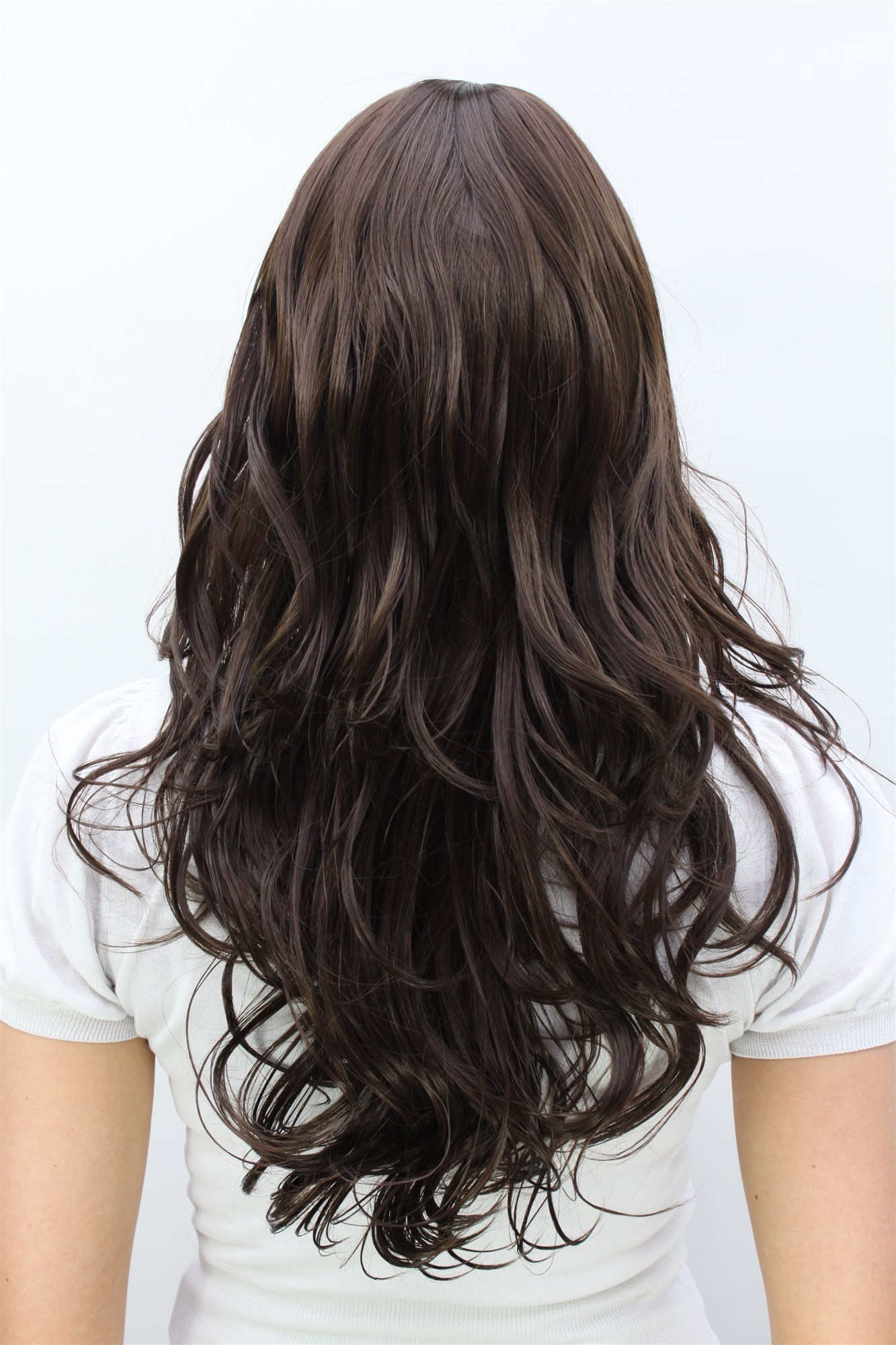 Lady women wig long cute fringe straight wavy tips brown 3222, view 3, WIG ME UP: Your Perücken Online Shop Quality Wigs, Ladies, Brown, wavy, long