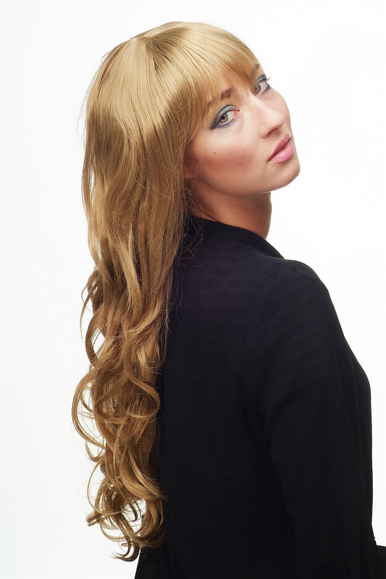 hochwertige Qualitätsperücken, Perücke lang wallendes Haar wellig leicht lockig Honigblond Blond 9204S-15, Ansicht 3, WIG ME UP: Ihr Perücken Online Shop lockige Tressen-Perücke mit Kopfhaut-Imitat Honigblond lange Haare für Damen