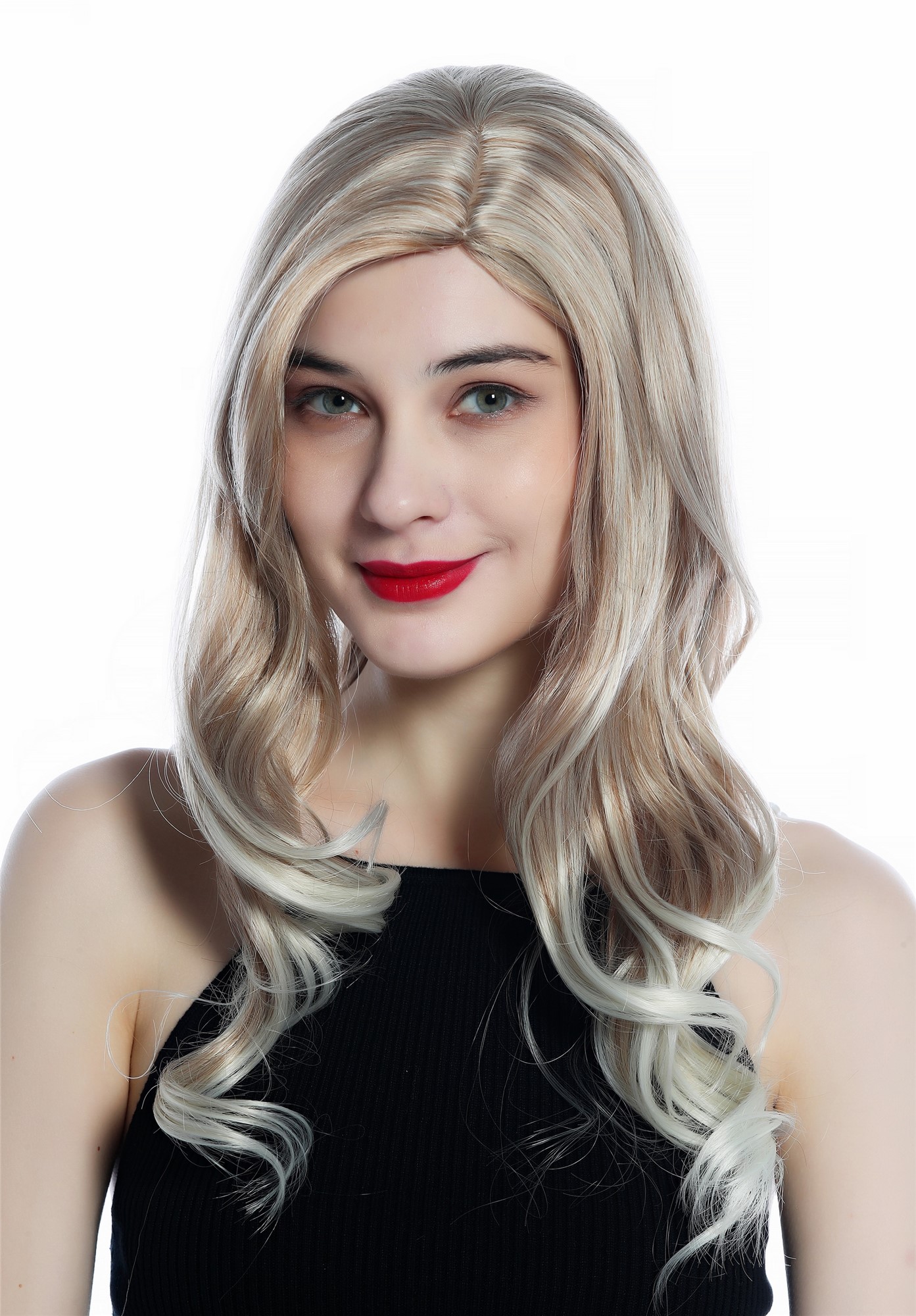 Women's wig lady long wavy parting blond with platinum highlights SZL0582, view 6, WIG ME UP: Your Perücken Online Shop Quality Wigs, Ladies, chocolate blonde with platinum blonde highlights, wavy, long