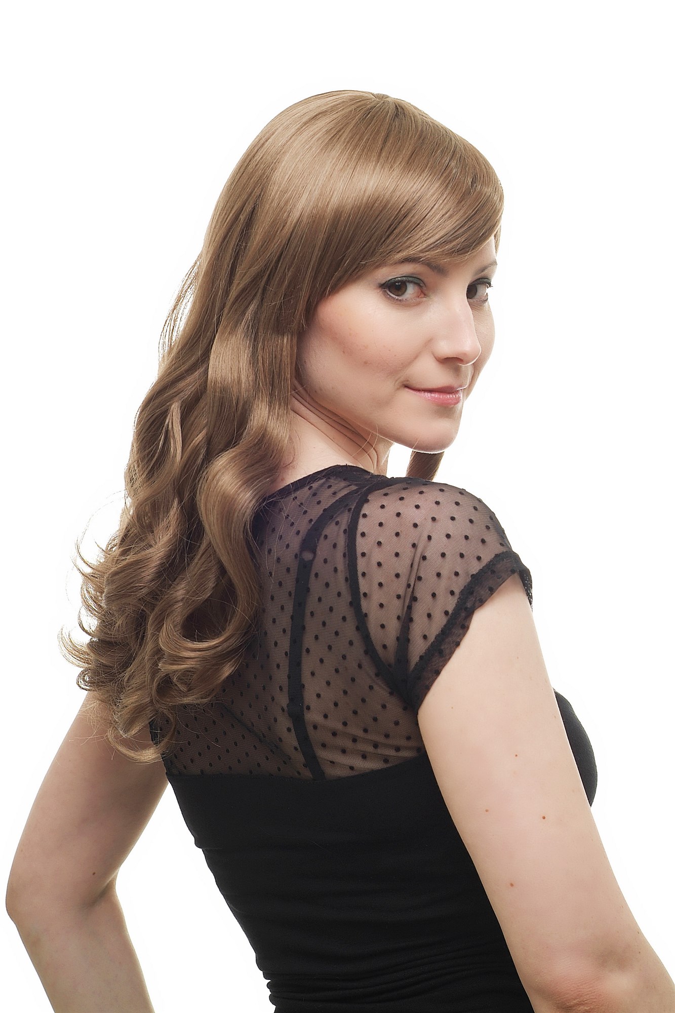 Lady Wig long romantic curls natural ash dark blond parted fringe 3405-14, view 8, WIG ME UP: Your Perücken Online Shop Quality Wigs, Ladies, light golden brown, curled, long