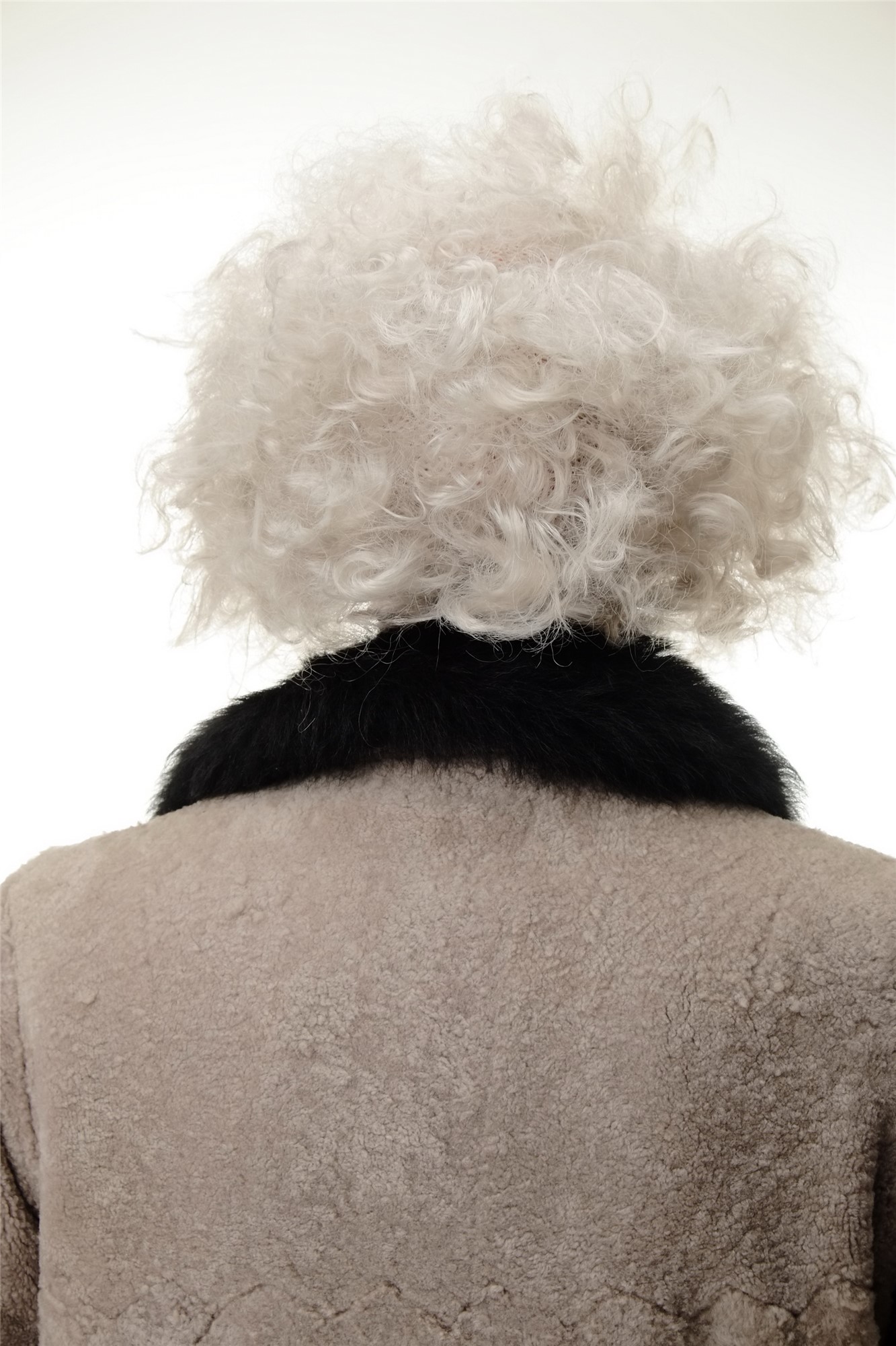 günstige Party Perücke, Perücke Halbglatze Alter Opa Professor grau 3893-P68A, Ansicht 4, WIG ME UP: Ihr Perücken Online Shop wellige Party Perücke Grau kurze Haare für Herren