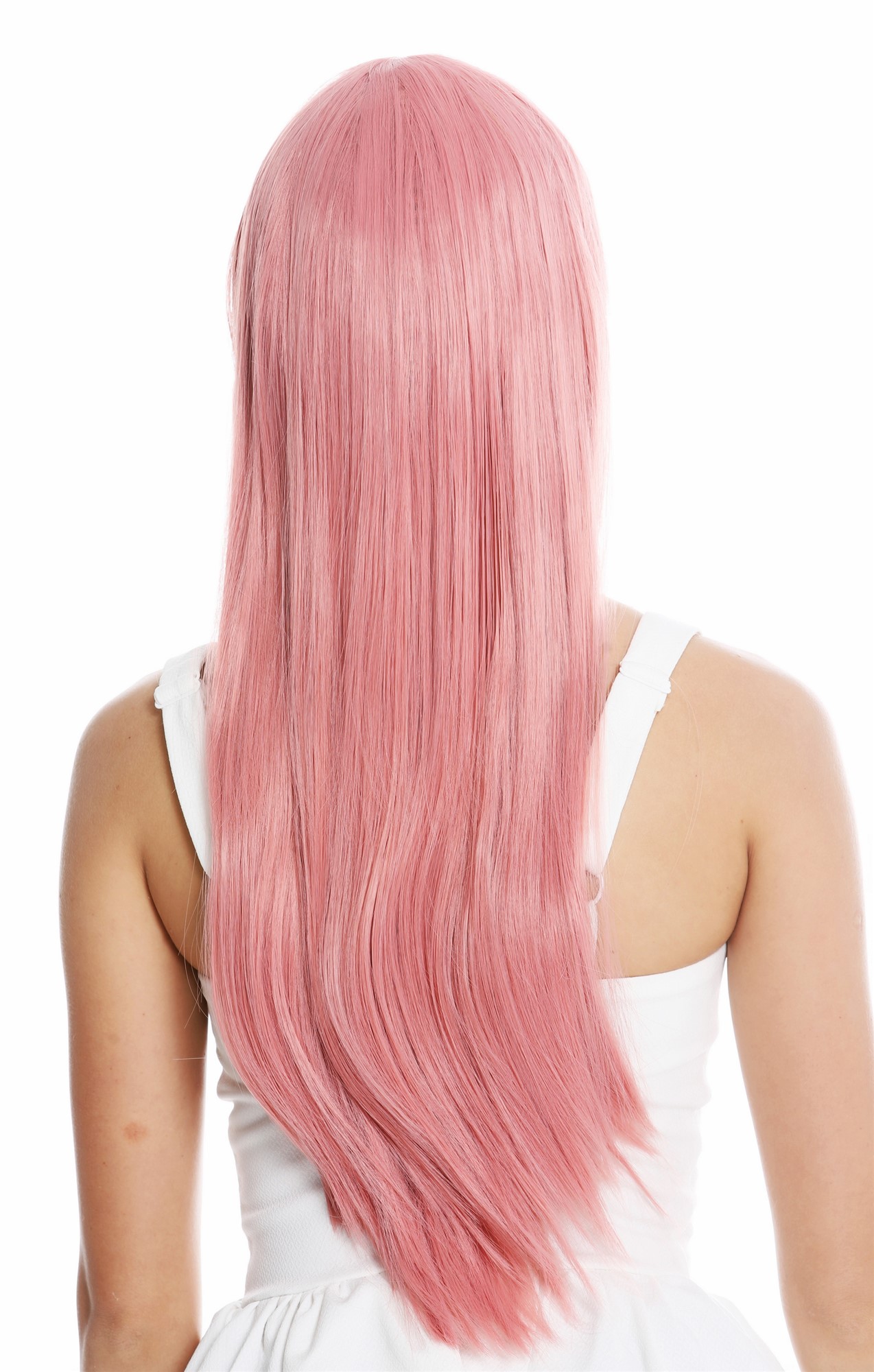 hochwertige Qualitätsperücken, Perücke Pony lang glatt Rosa YZF-41062-T2312, Ansicht 4, WIG ME UP: Ihr Perücken Online Shop glatte Tressen-Perücke mit Kopfhaut-Imitat Pastellrosa lange Haare für Damen