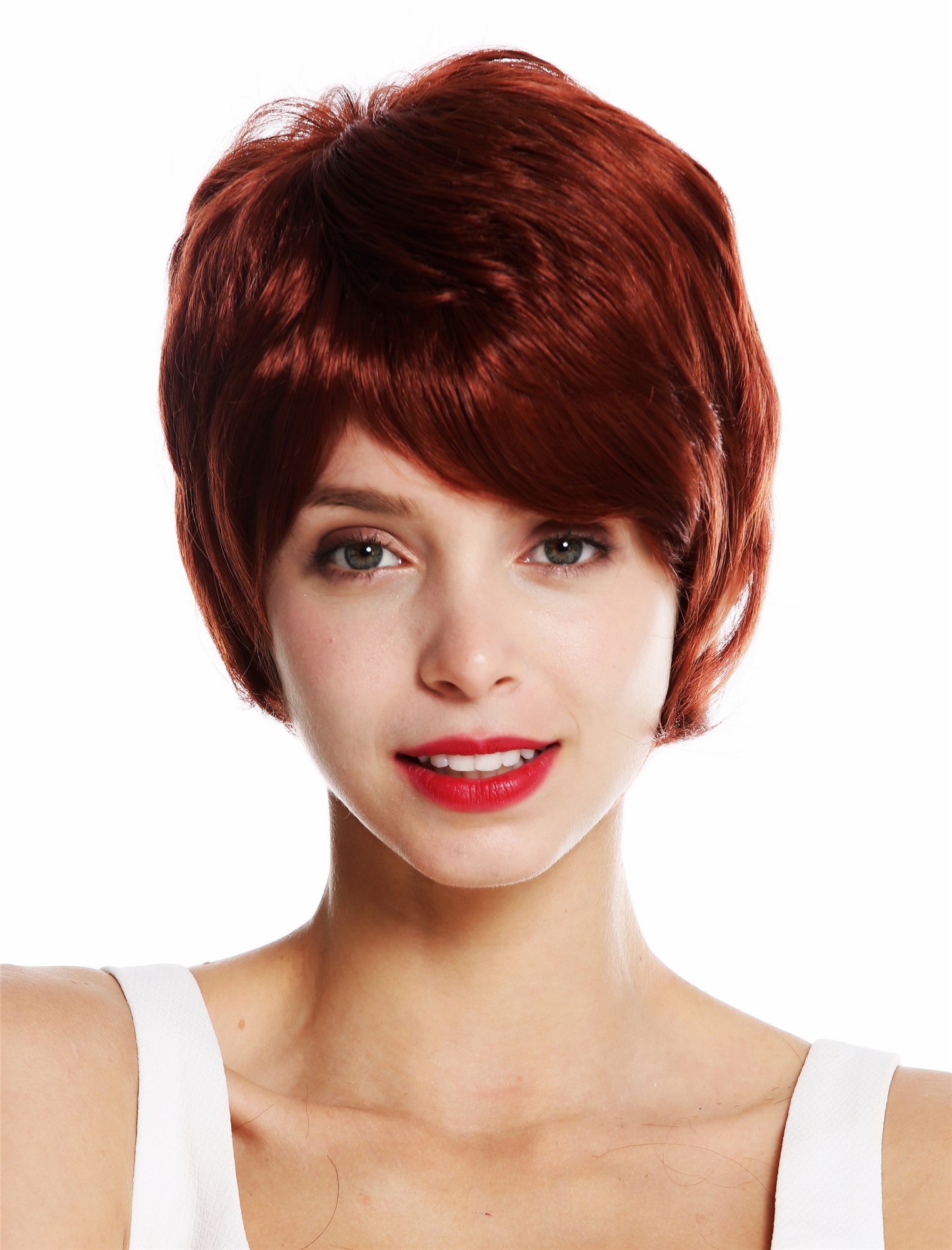 hochwertige Qualitätsperücken, Perücke kurz dichtes Haar burschikos Rot Kupferrot VK-50-130, Ansicht 2, WIG ME UP: Ihr Perücken Online Shop wellige Tressen-Perücke Kupferrot kurze Haare für Damen