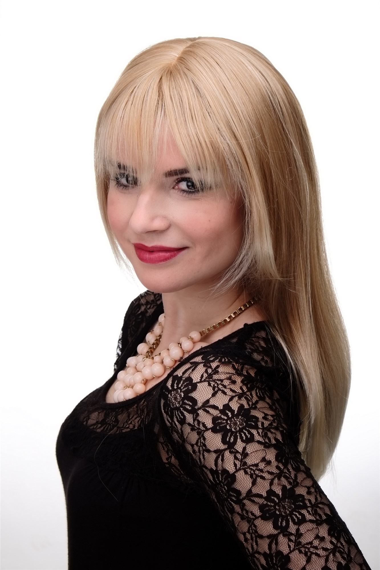 hochwertige Qualitätsperücken, Bezaubernde glatte Frauen-Perücke natürlicher Blond-Mix 3280-27T613, Ansicht 2, WIG ME UP: Ihr Perücken Online Shop glatte Tressen-Perücke mit Kopfhaut-Imitat Erdbeerblond-Platinblond-Mix lange Haare für Damen