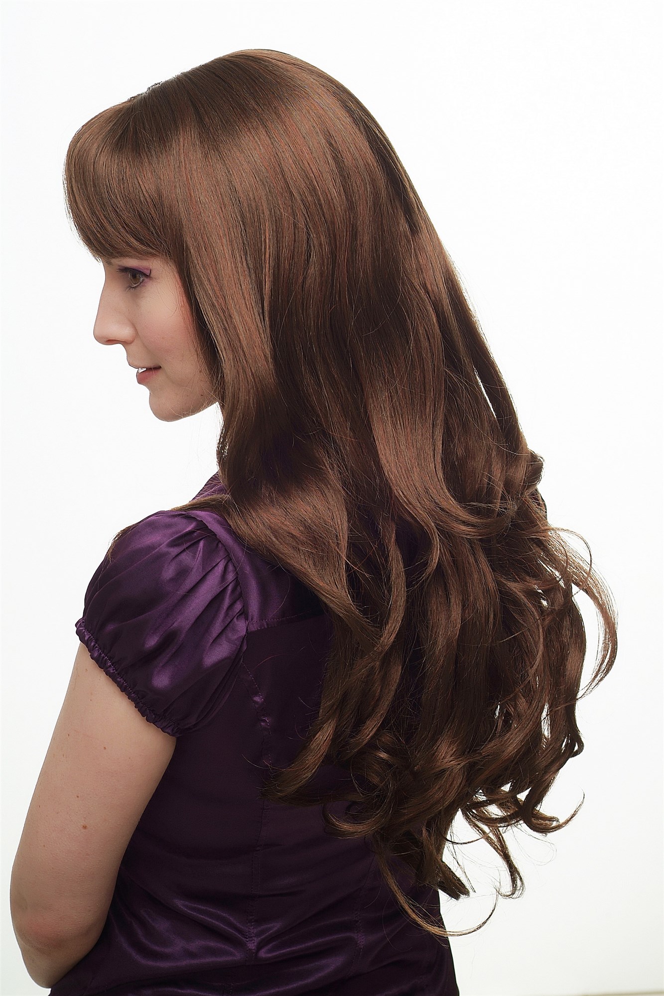 Quality Wigs, Ladies, caramel brown - dark copper red, wavy, long