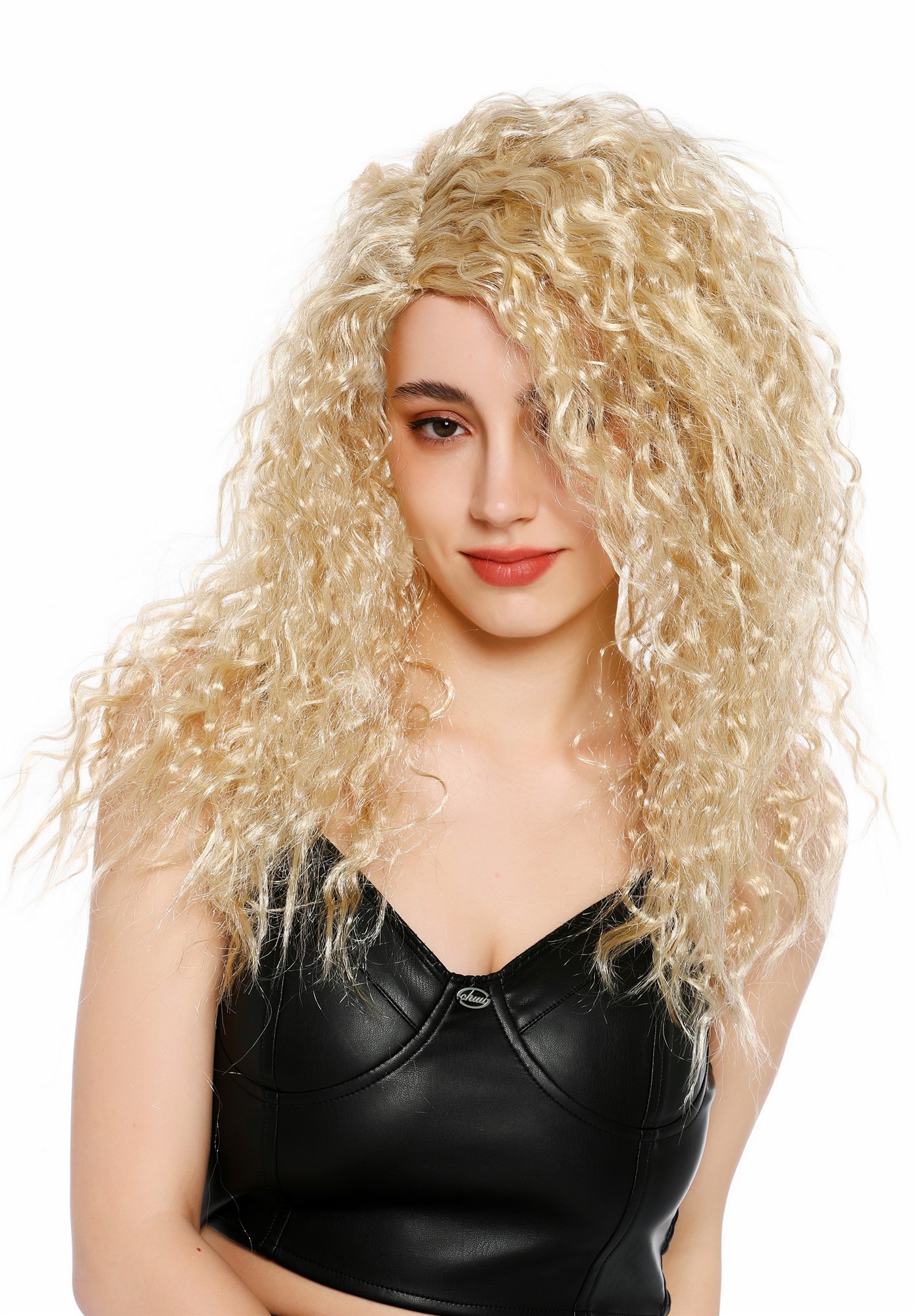 lockige Party-Perücke Hellblond-Mix 60 cm lange Perücke für Damen