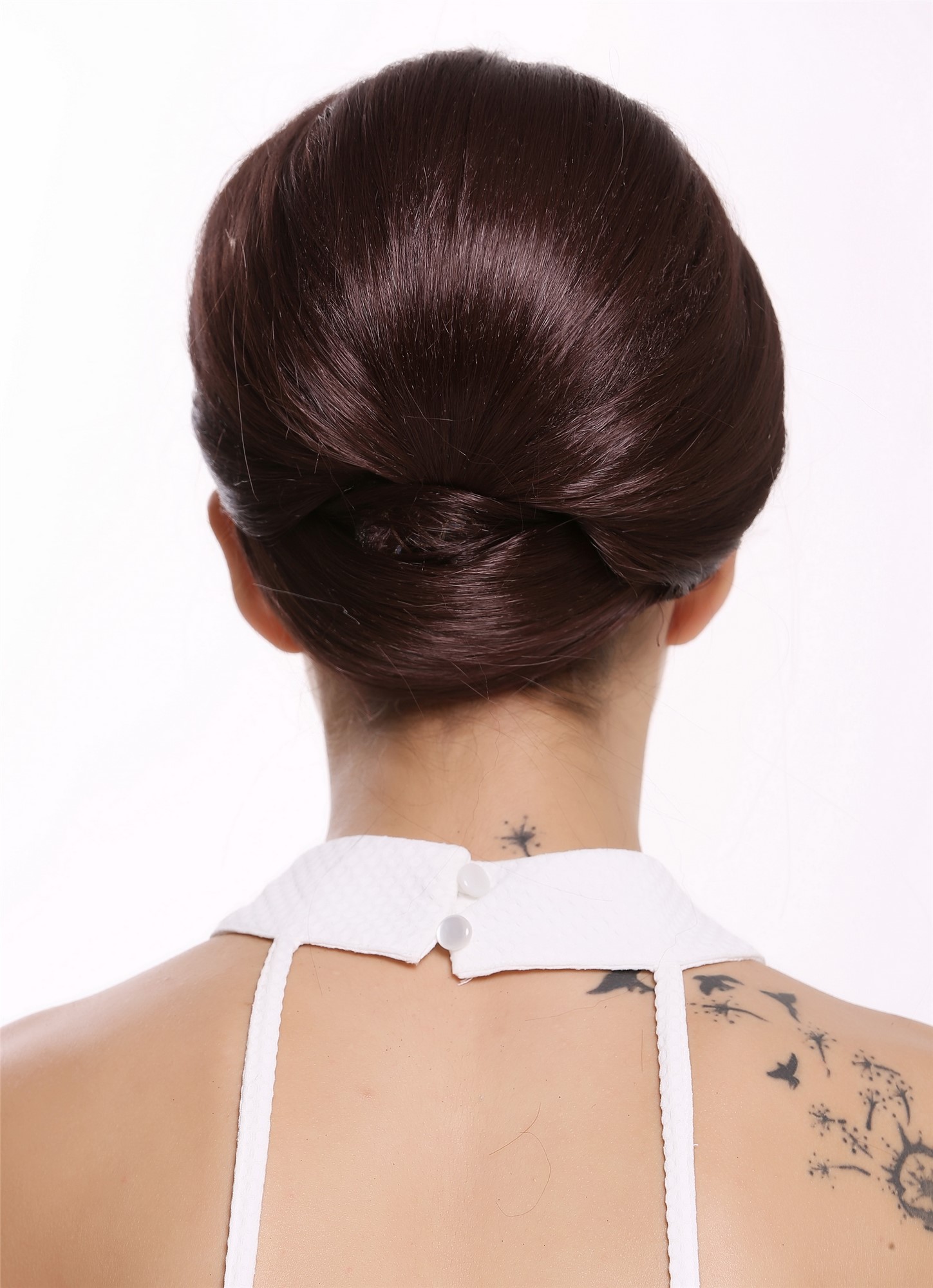 Dutt Haarknoten Groß Oma Rotbraun Braun Q399BOBO-33, Ansicht 2, WIG ME UP: Ihr Perücken Online Shop glatter Dutt Haarteil Mahagonibraun