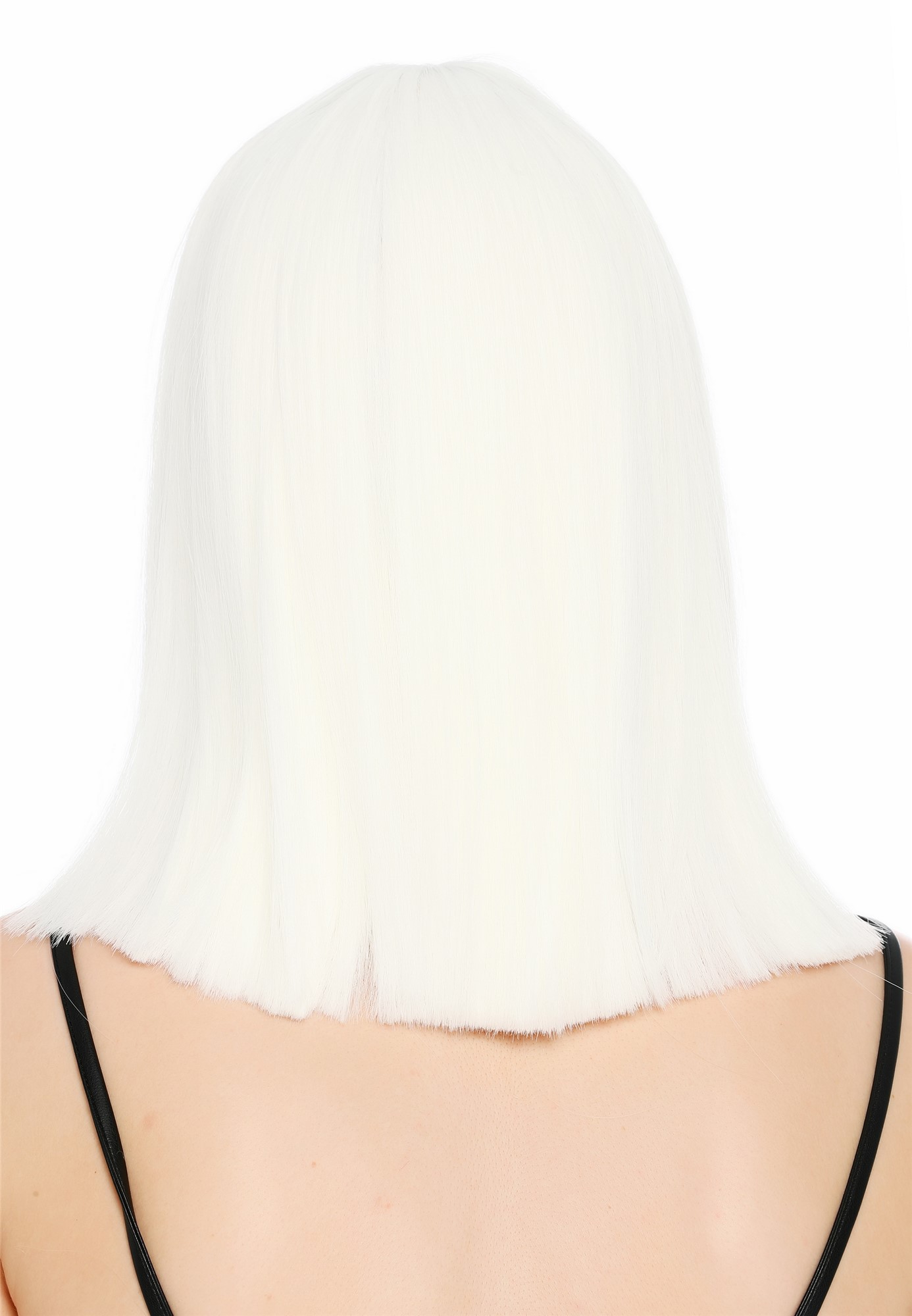 Damenperücke schulterlang blunt cut glatt breiter Pony Disco Weiß SZL1498-FHY60