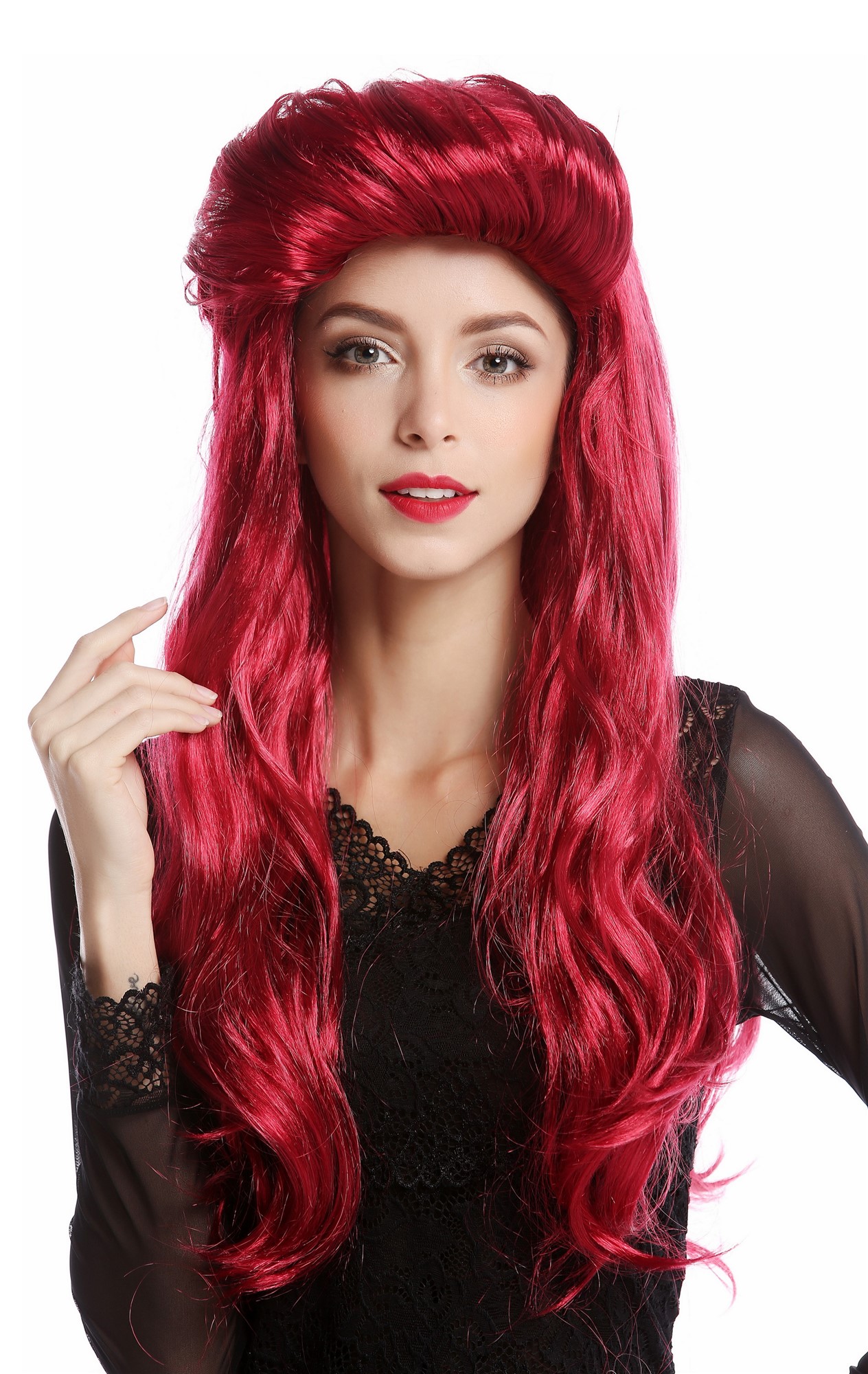 Party Wig, Ladies, Red, wavy, long