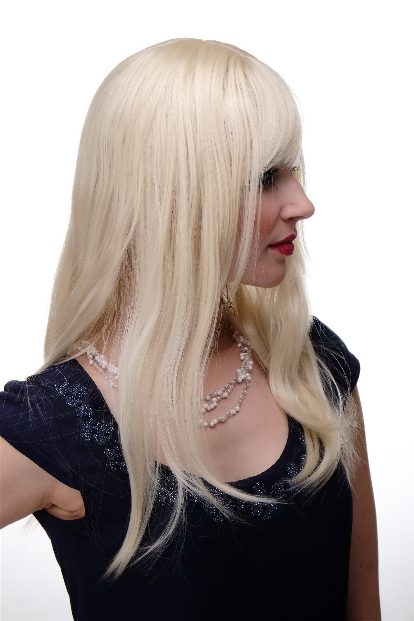 hochwertige Qualitätsperücken, Bezaubernde glatte Frauen-Perücke blond-gesträhnt 3280-303/220, Ansicht 3, WIG ME UP: Ihr Perücken Online Shop glatte Tressen-Perücke mit Kopfhaut-Imitat Blond-Mix lange Haare für Damen