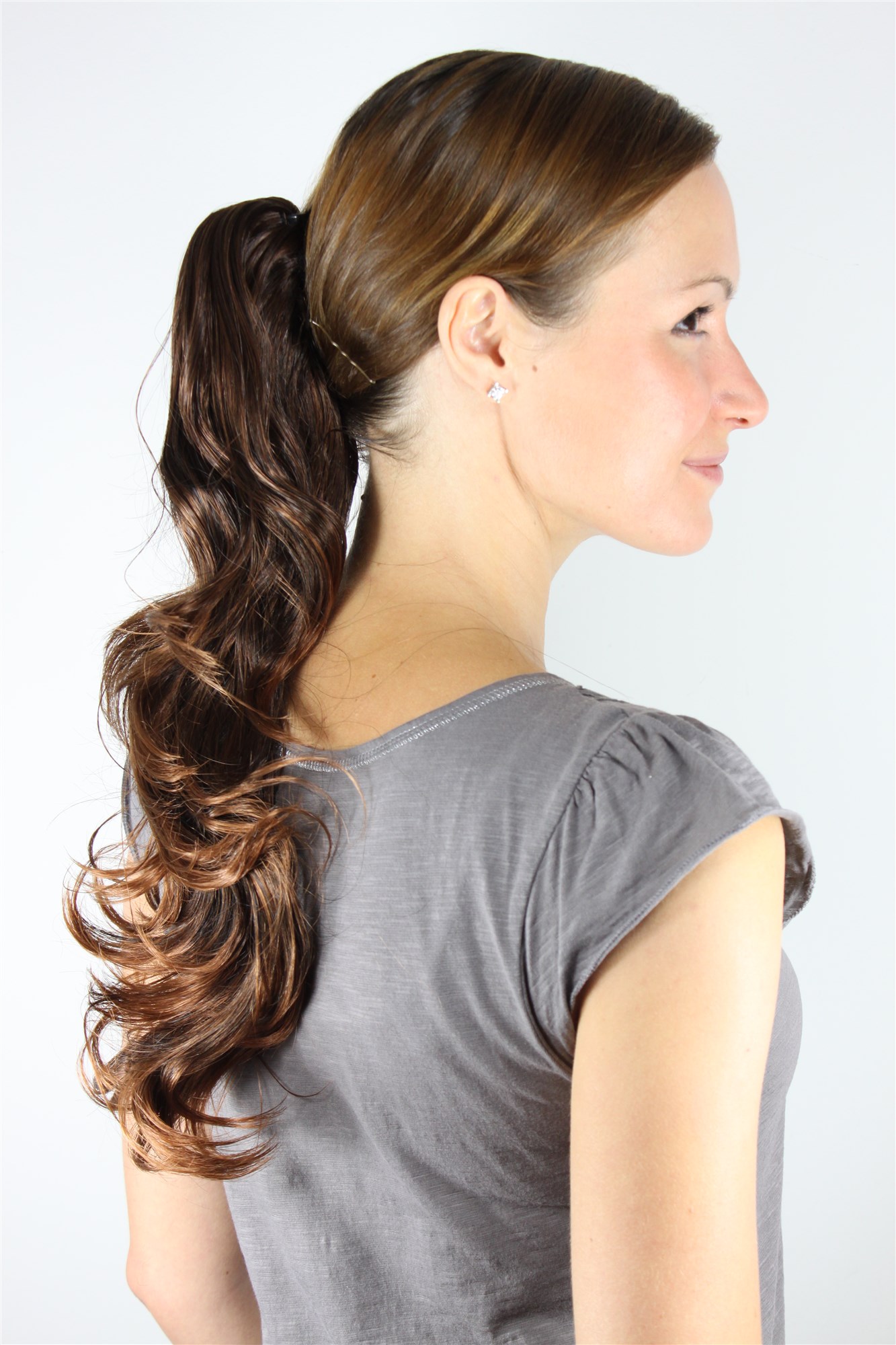 Hairpiece PONYTAIL long WAVY brown mix (T148M Colour 2T30) brunette Extension, view 2, WIG ME UP: Your Perücken Online Shop Ponytails, Brown, wavy, long