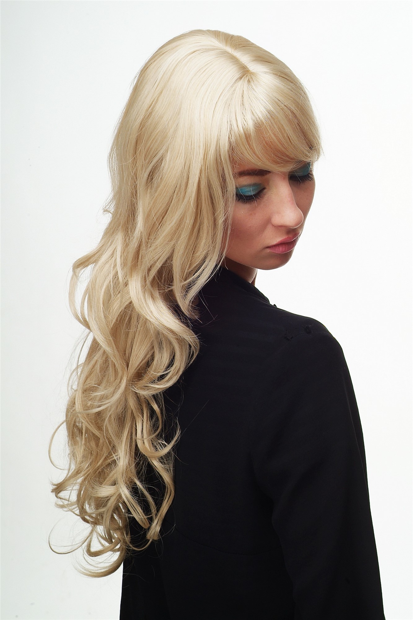 hochwertige Qualitätsperücken, Perücke lang wallendes Haar wellig leicht lockig Gold-Lichblond 9204S-88E, Ansicht 3, WIG ME UP: Ihr Perücken Online Shop lockige Tressen-Perücke mit Kopfhaut-Imitat Gold-Lichblond lange Haare für Damen