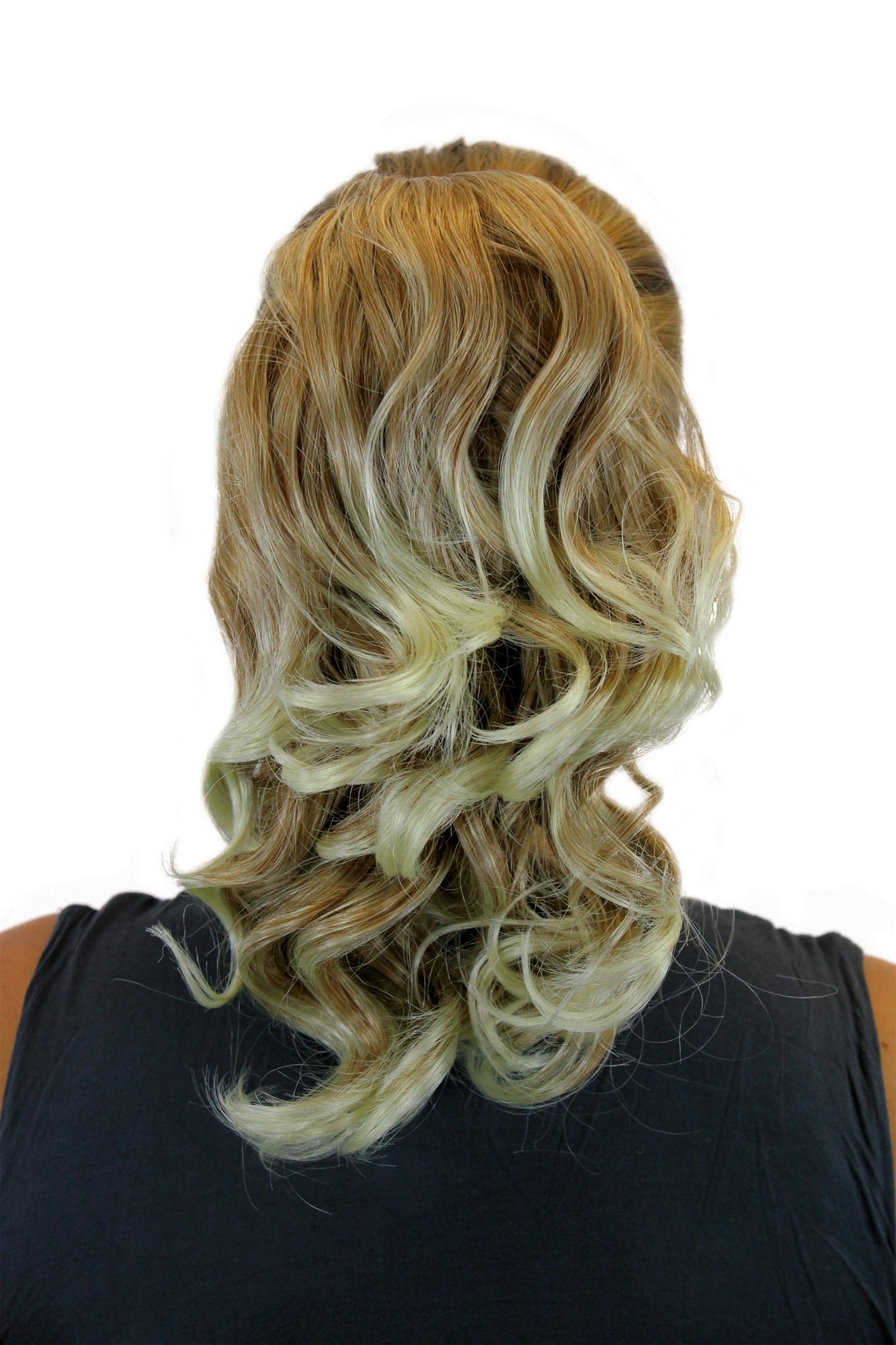 Ponytails, blond mix, wavy, shoulder-length