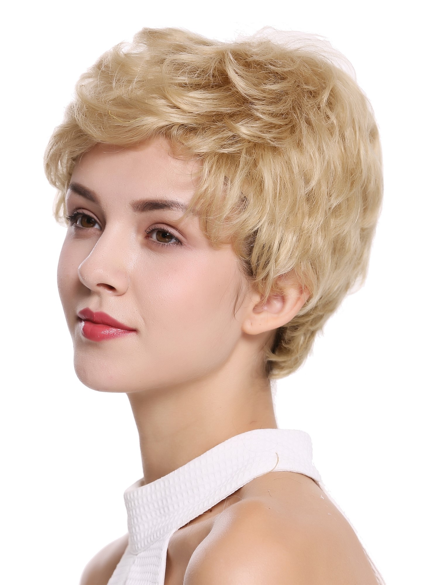 Lady wig real human hair women short wavy stylish blonde NG-HH, view 3, WIG ME UP: Your Perücken Online Shop Quality Wigs, Unisex, ash blonde, wavy, short, 100% Human Hair