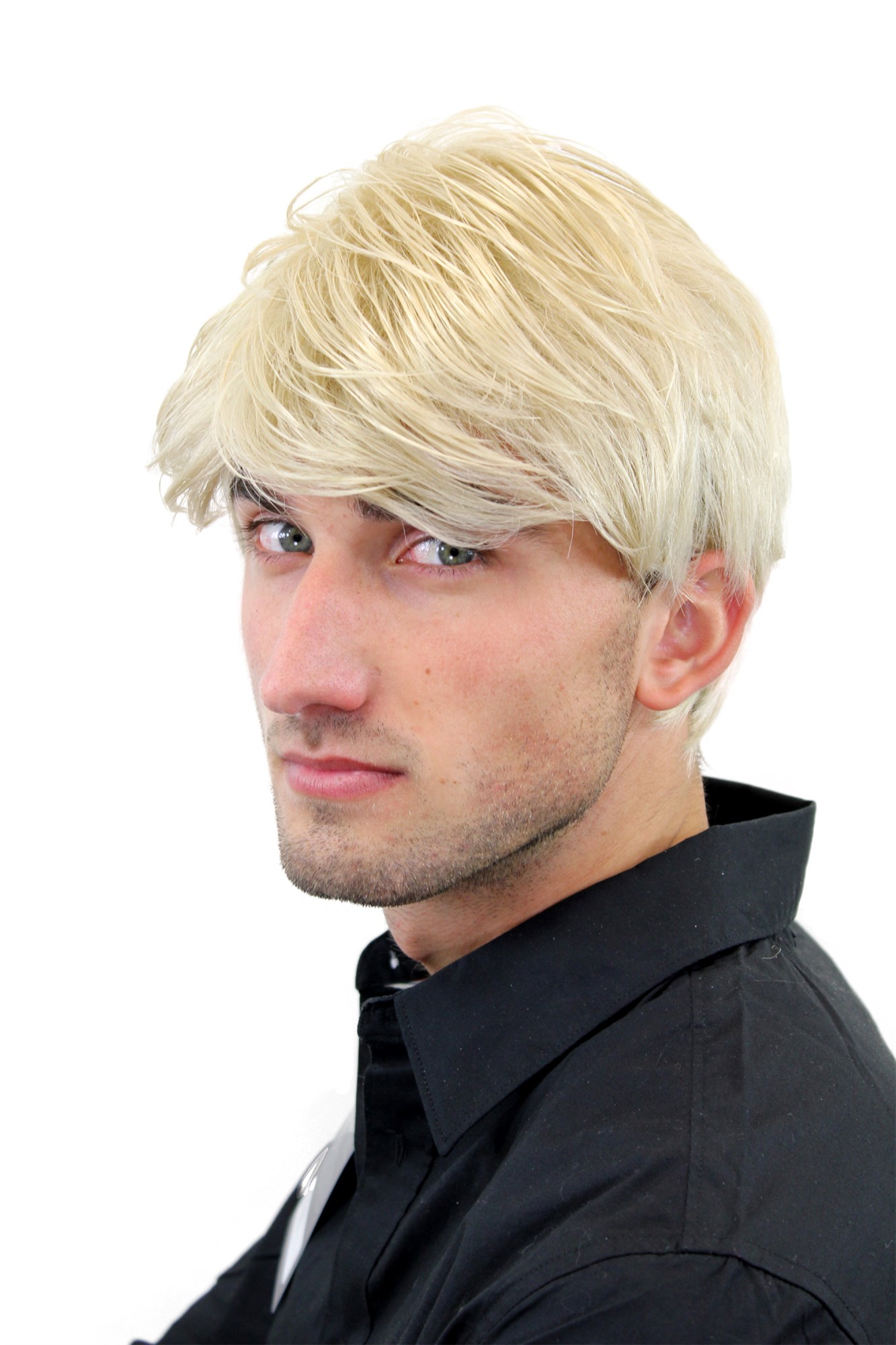 Men's WIG (for Men or Unisex) HIGH  synthetic short BRIGHT BLOND youthful young look Man, view 4, WIG ME UP: Your Perücken Online Shop Quality Wigs, Men, Blonde, straight, short